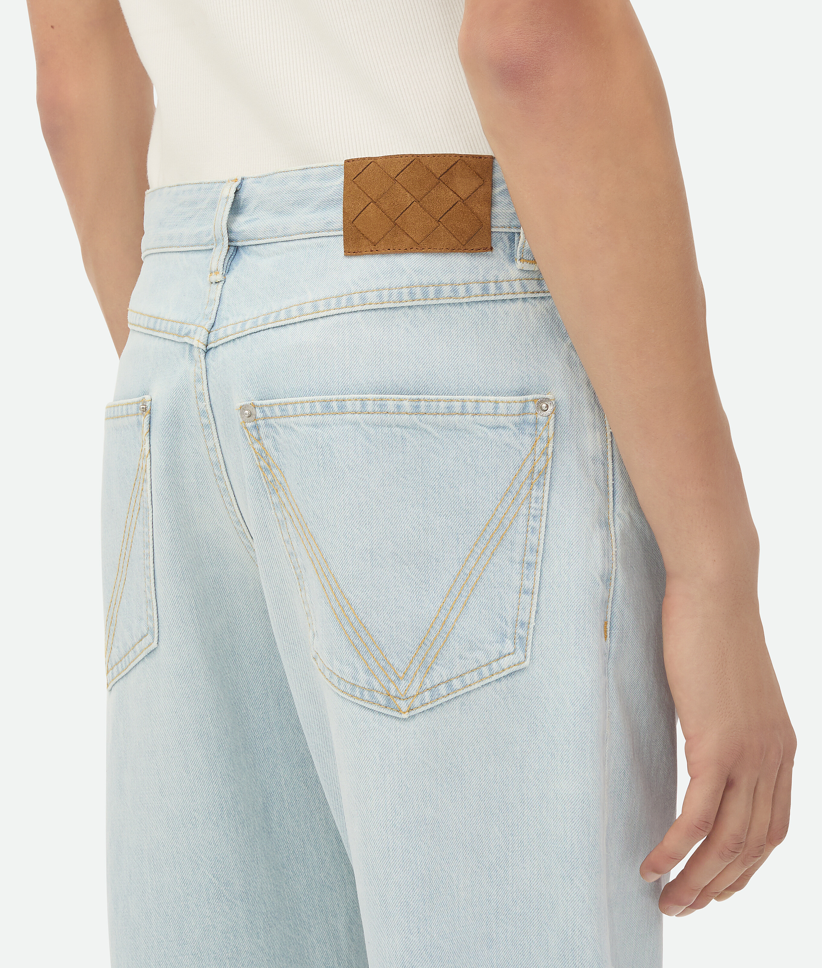 Bottega Veneta Extra Bleached Straight Jeans In Light Blue