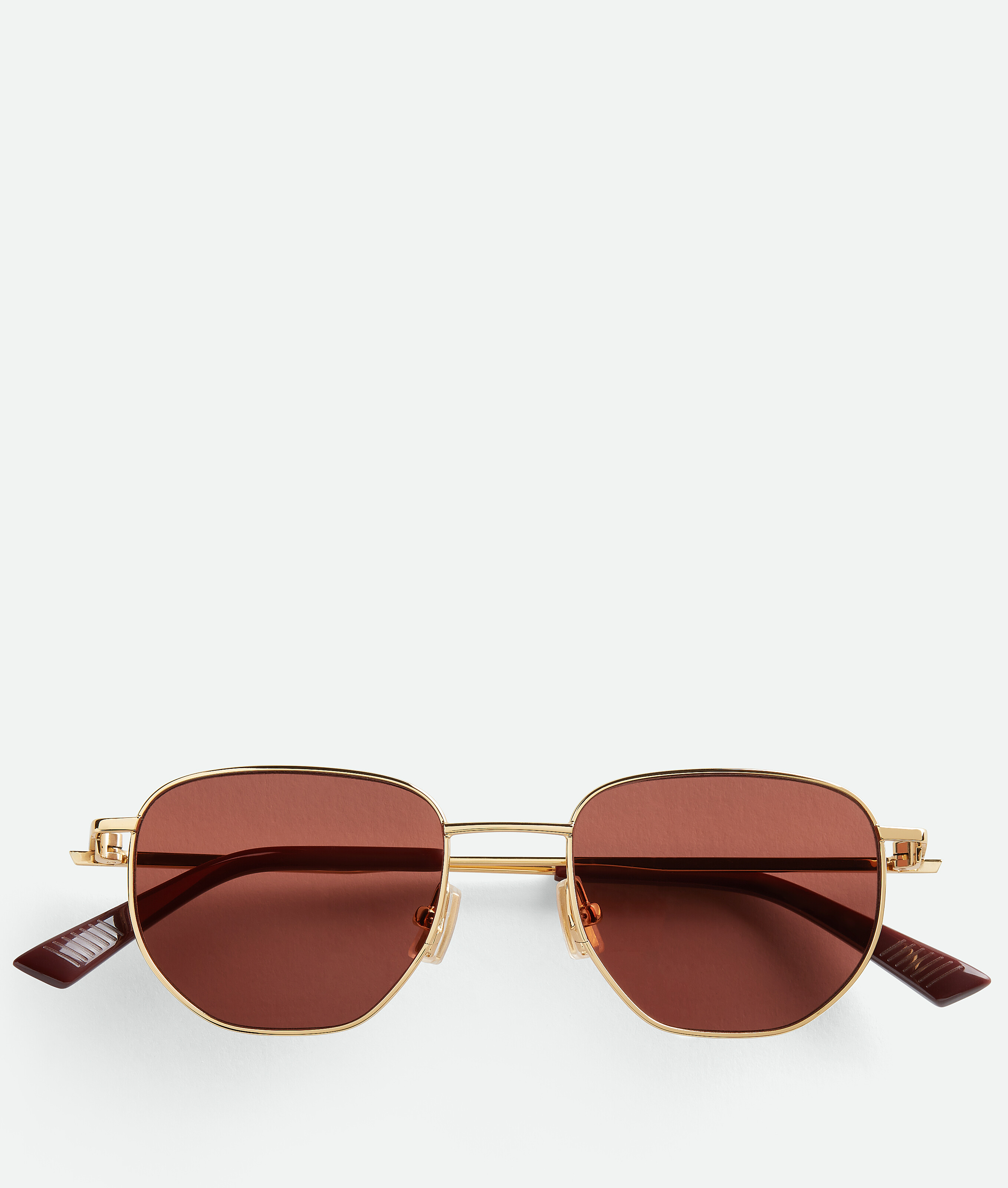 Bottega Veneta Split Trouserhos Sunglasses In Gold