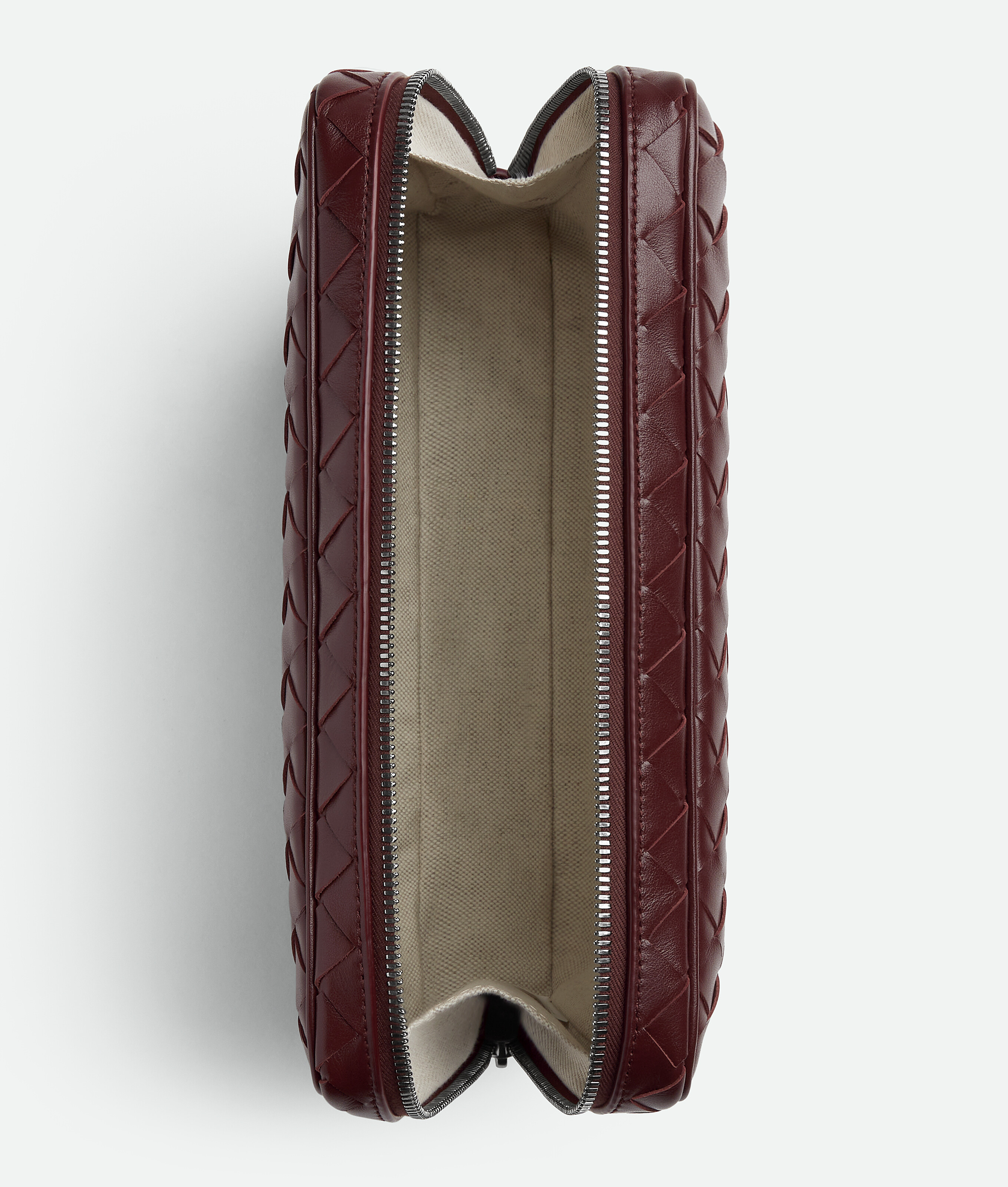 Bottega Veneta Intrecciato Large Zipped Organizing Pouch In Madder Brown