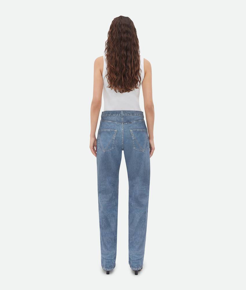 Display a large version of the product image 3 - Printed Leather Boyfriend Denim