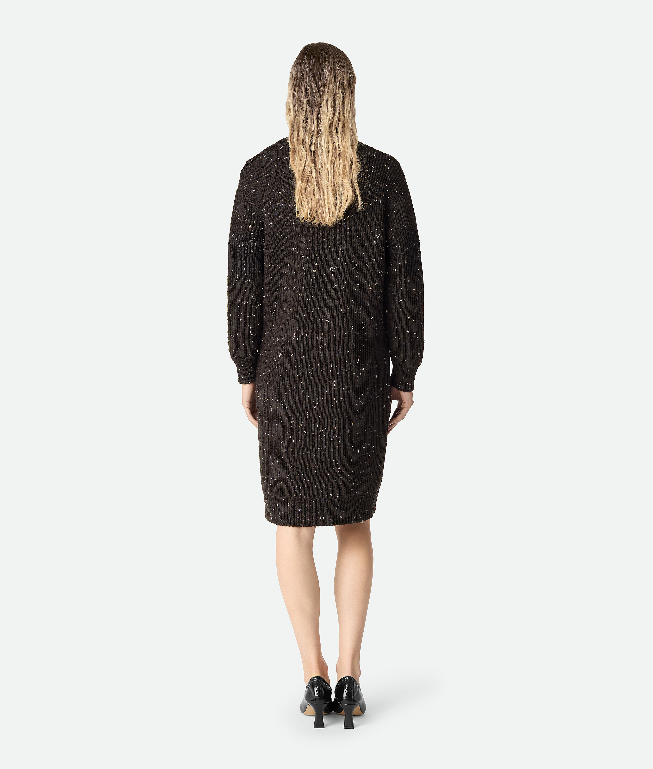 Bottega Veneta Wool English Rib Dress In Brown