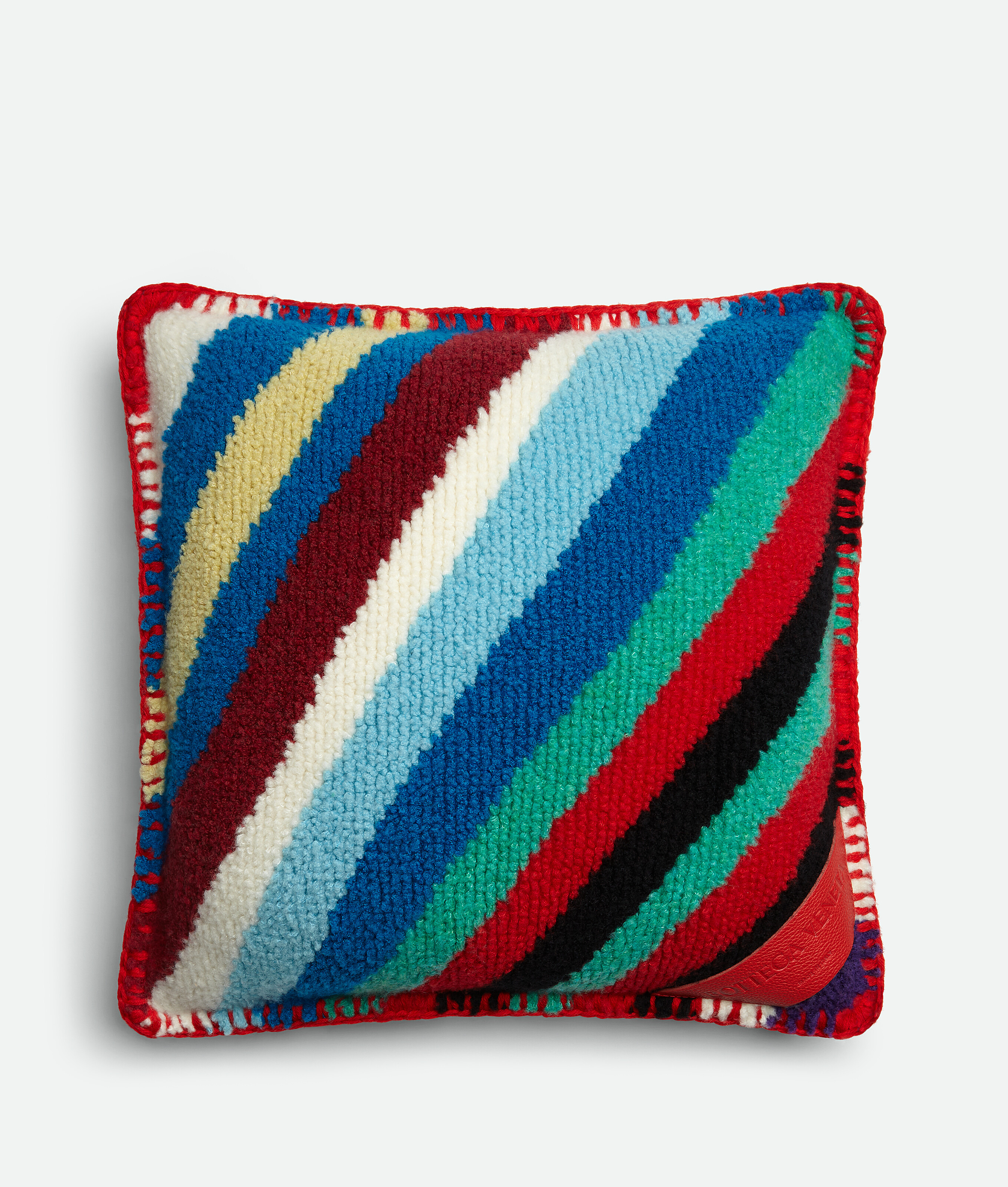 Bottega Veneta Loopy Stripe Knit Cushion In Multicolor