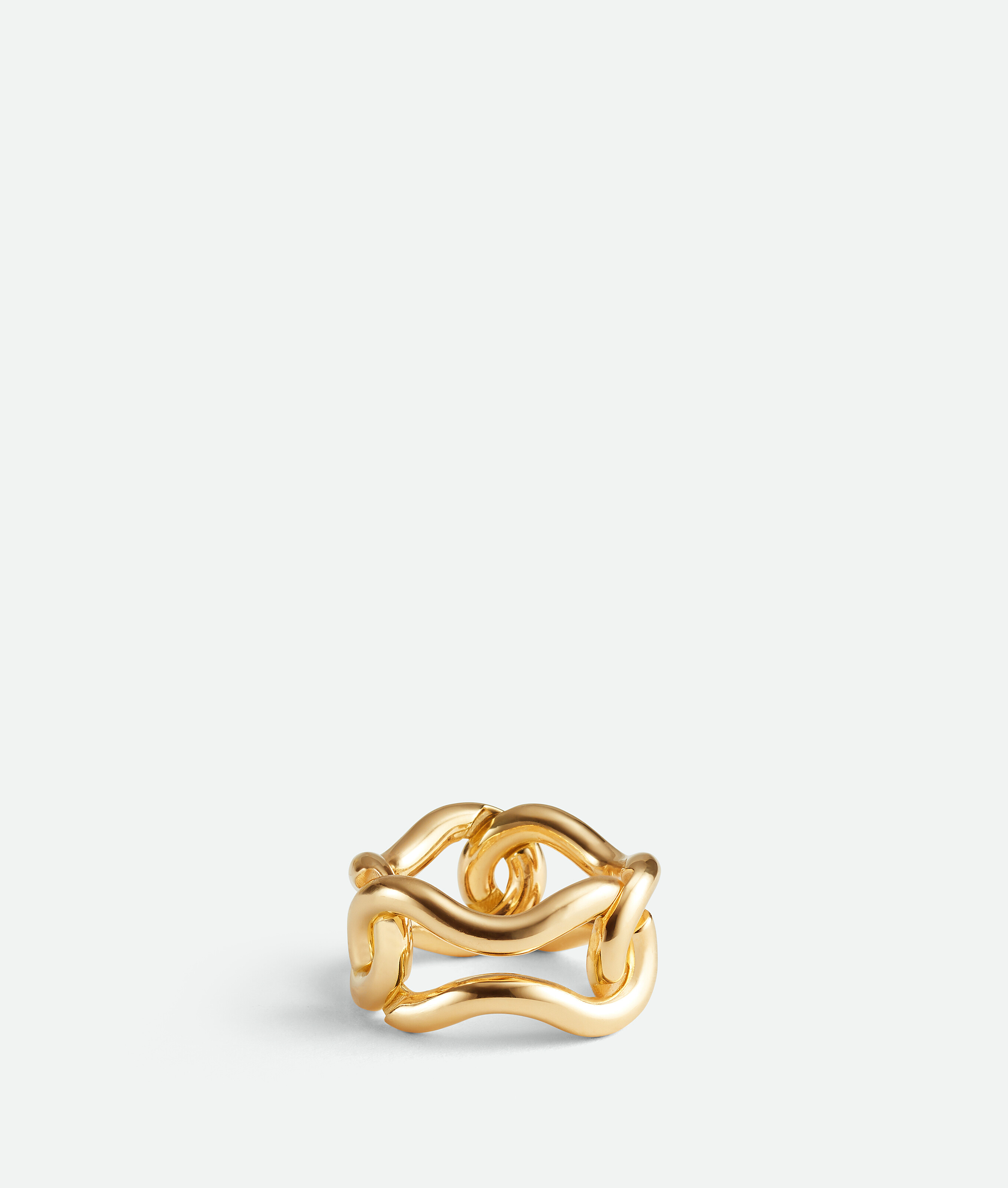 Bottega Veneta Nest Chain Ring In Gold