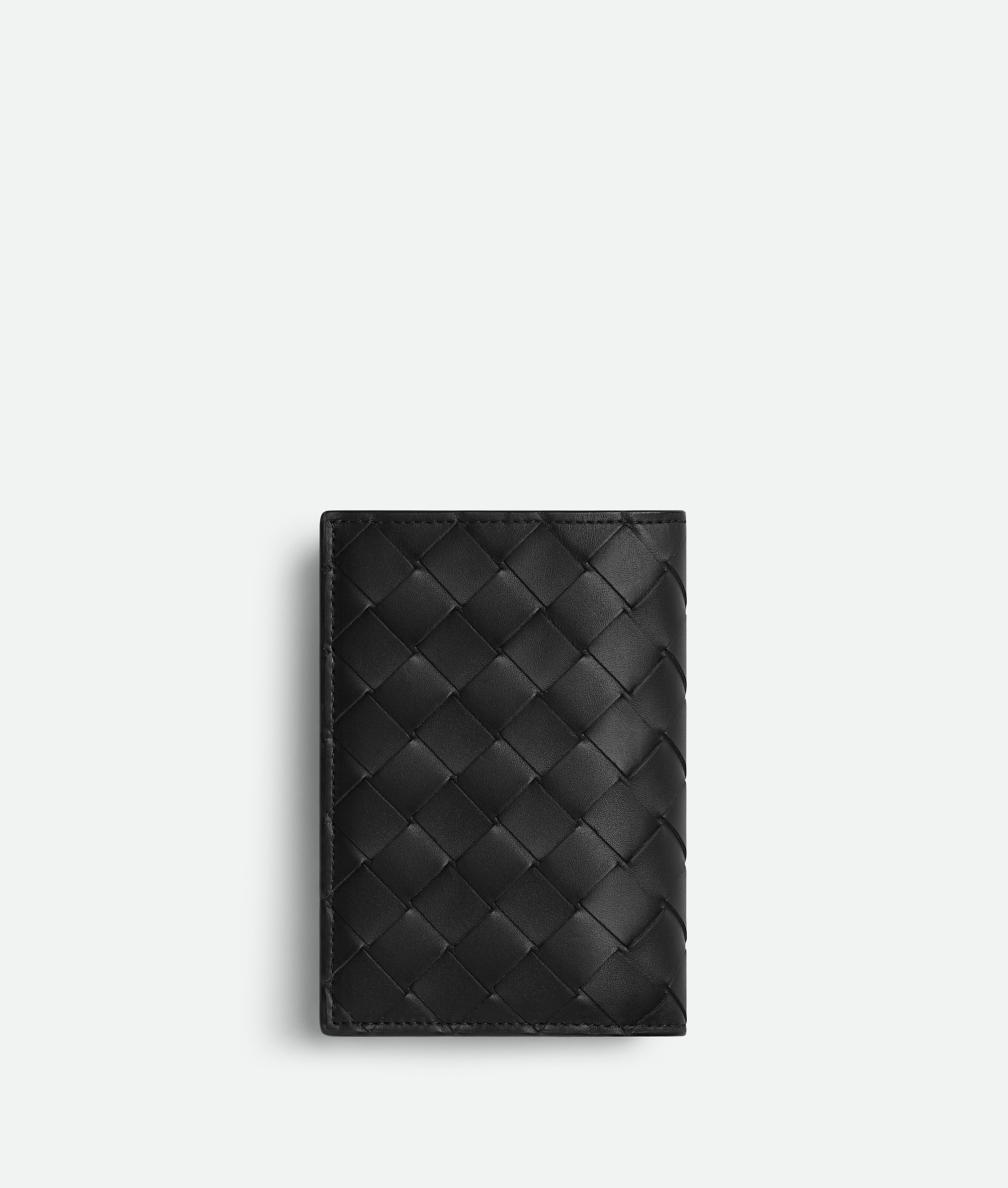 Bottega Veneta Mittelgrosses Intrecciato Bi-fold Mit L-zip In Black