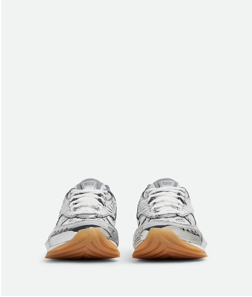 Bottega Veneta® Women's Orbit Sneaker in Silver / White / Optic white ...