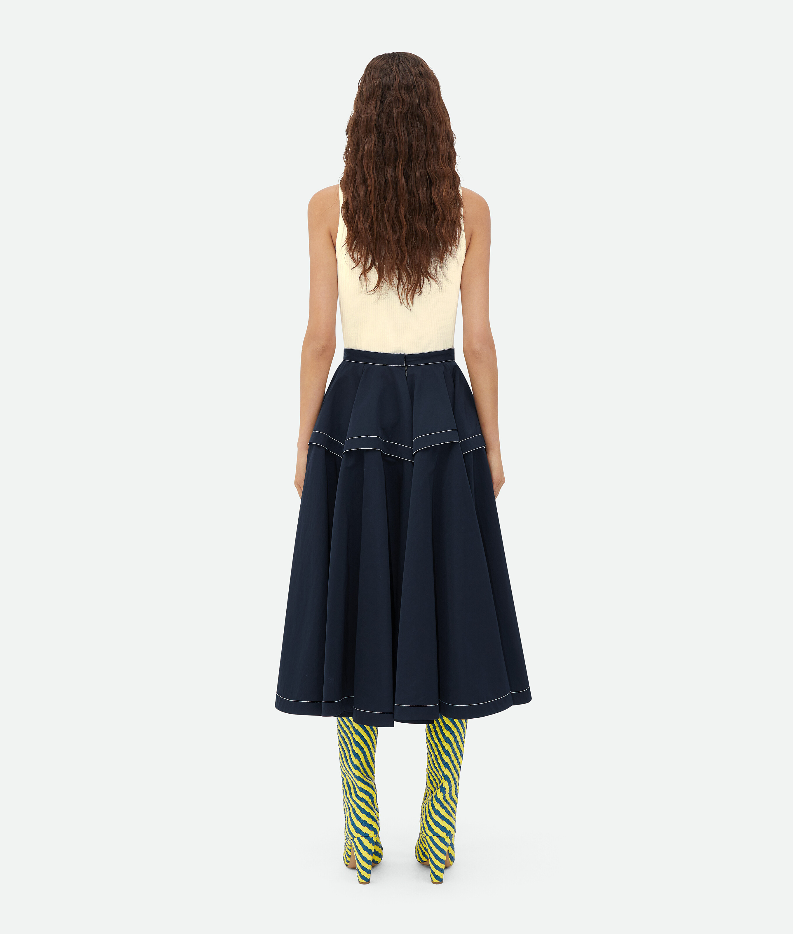 Bottega Veneta Tech Nylon Skirt In Blue