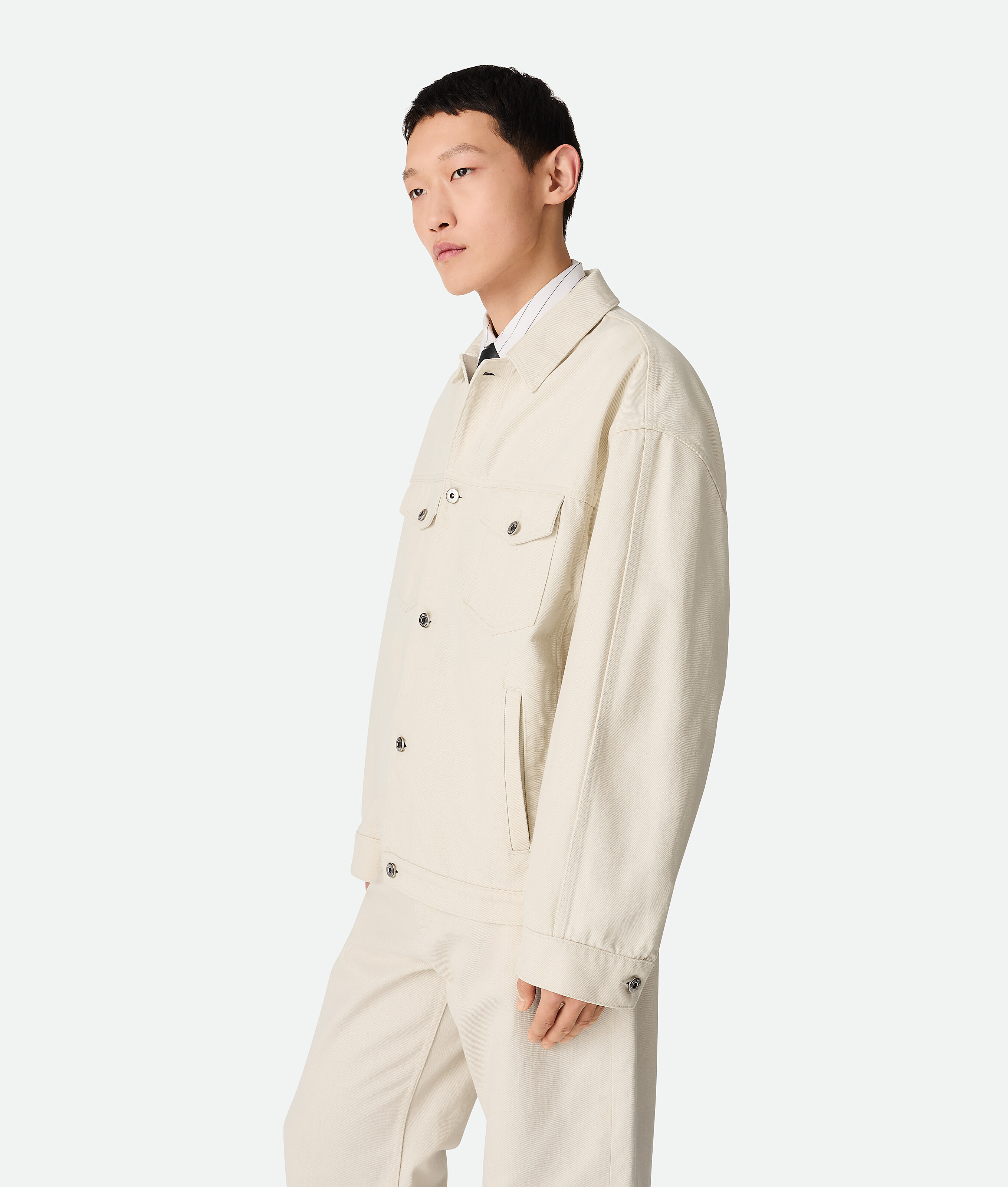 Bottega Veneta Bunte Jeansjacke In Pale Meringue