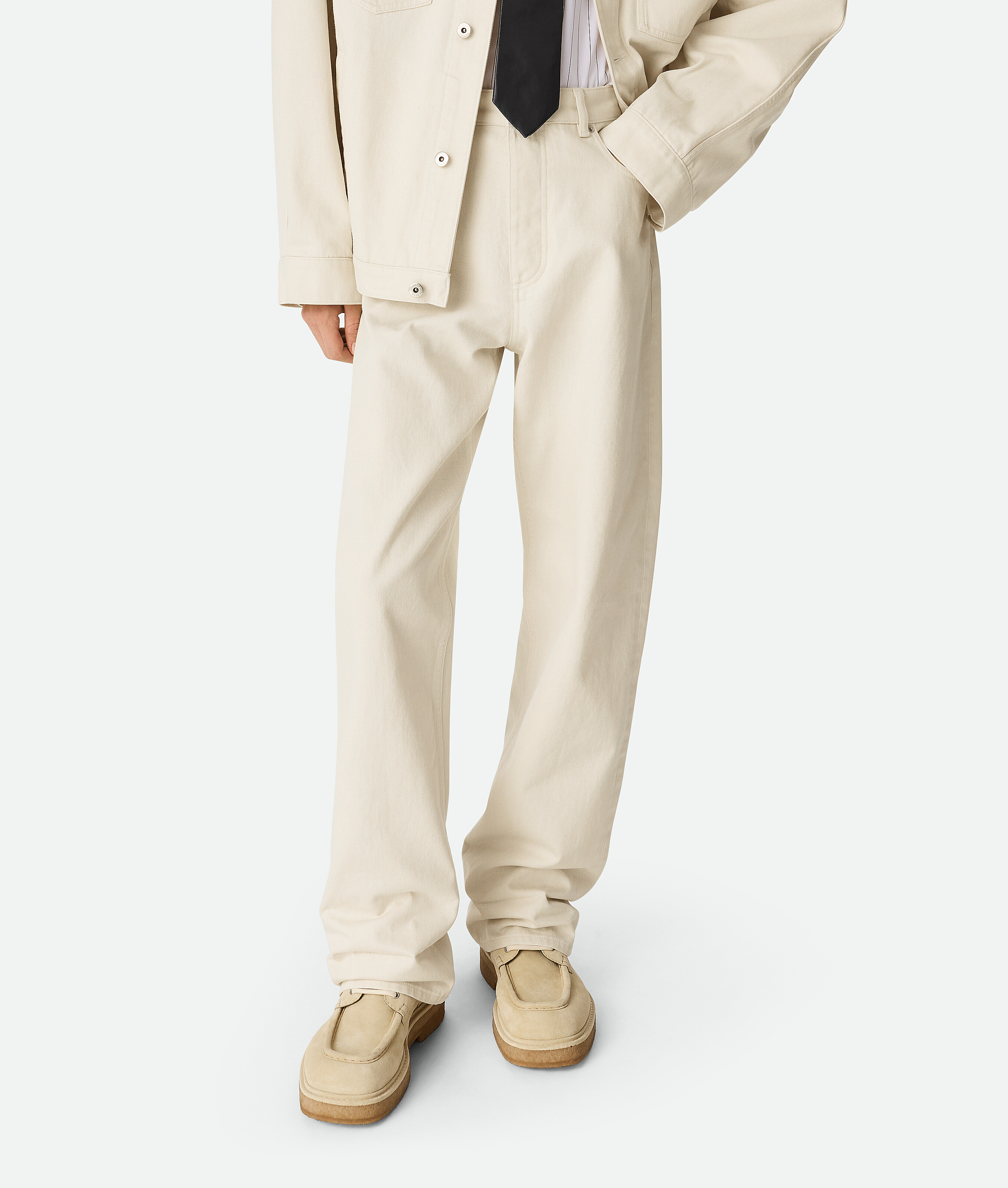 Bottega Veneta Bunte Jeans Mit Umschlag In Pale Meringue