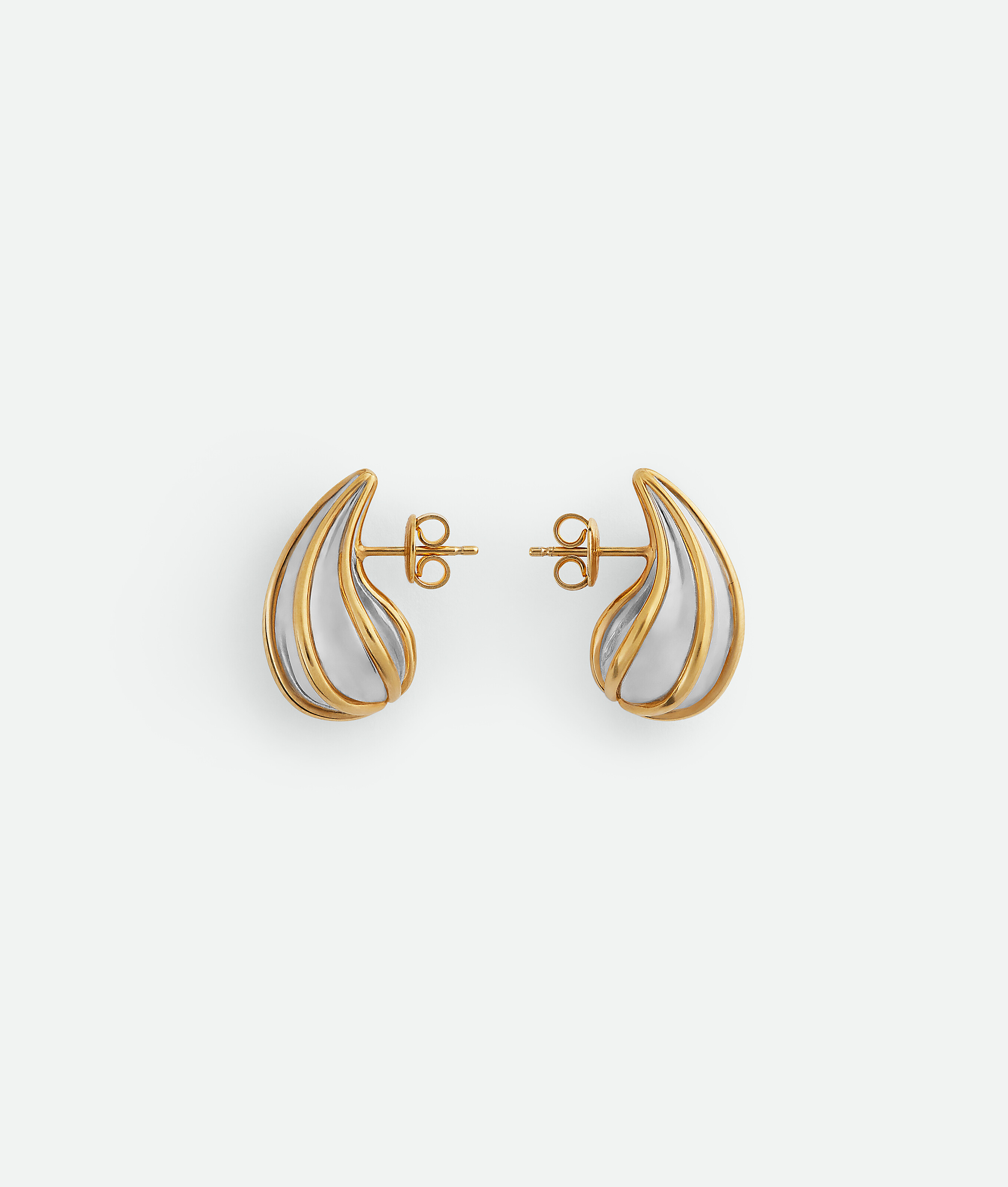 シルバー/イエローゴールドミニ ドロップ ピアス| Bottega