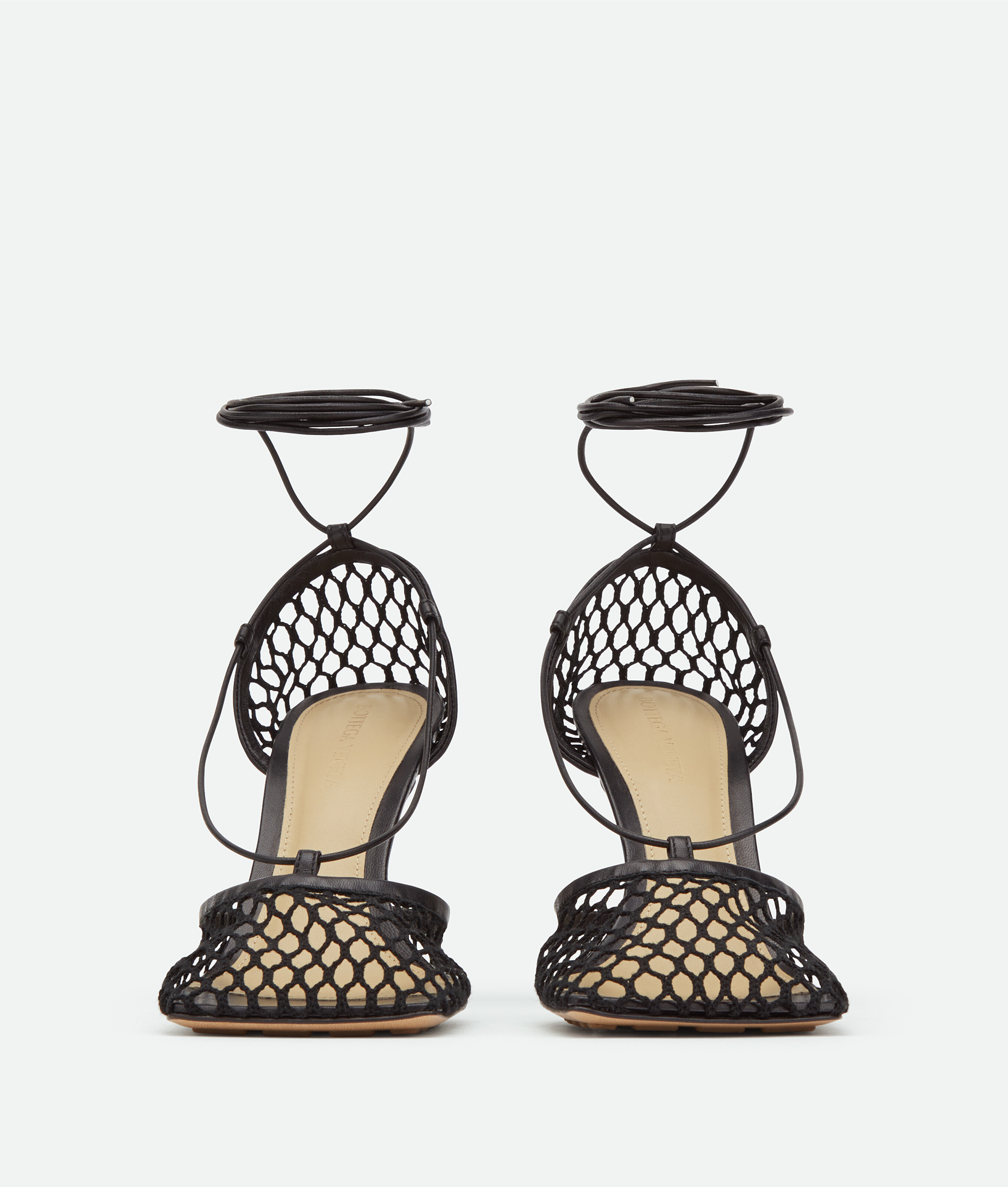 Shop Bottega Veneta Stretch Lace-up Sandal In Noir