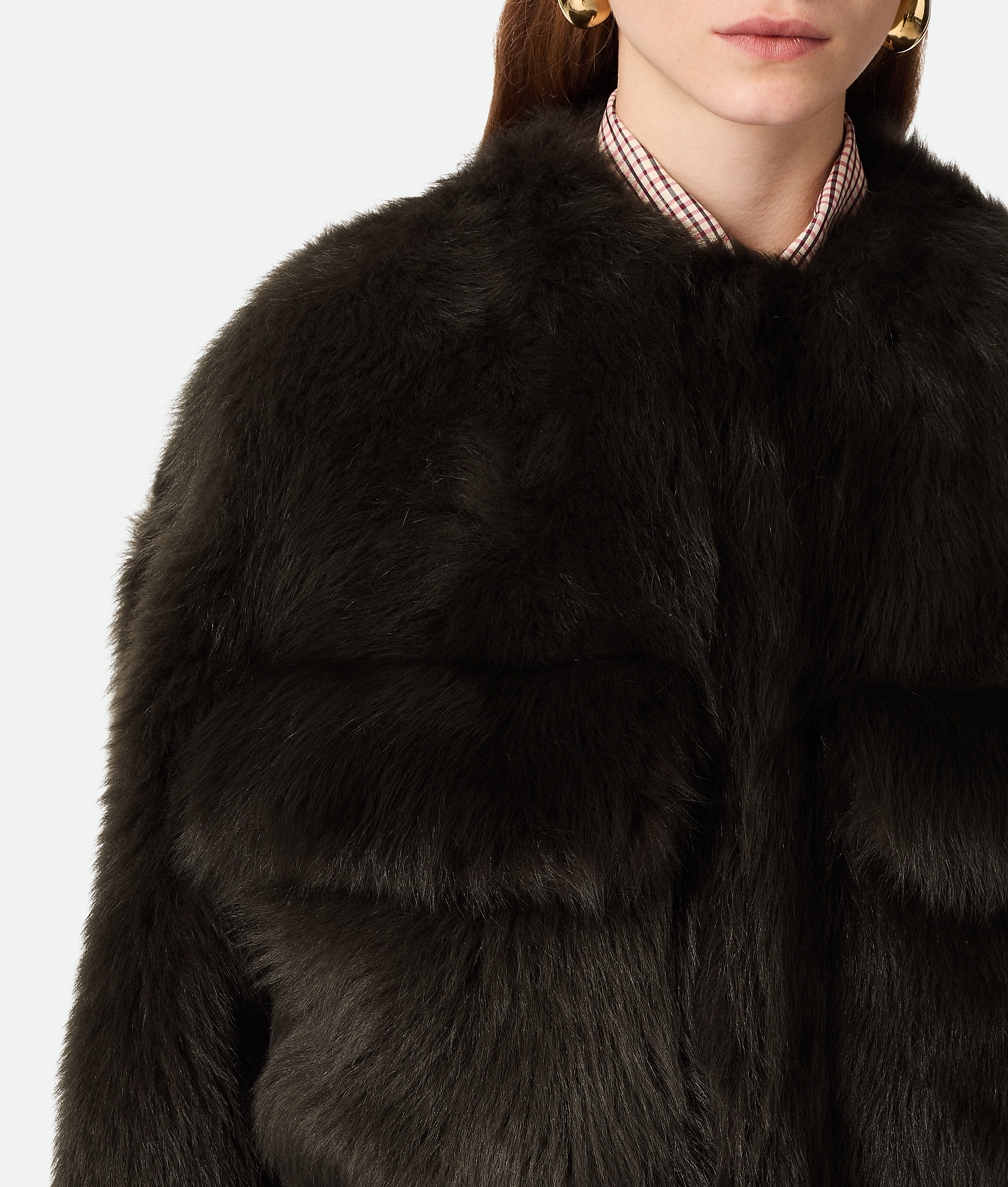 Bottega Veneta Cropped Blouson Aus Toscana-shearling In Dark Olive