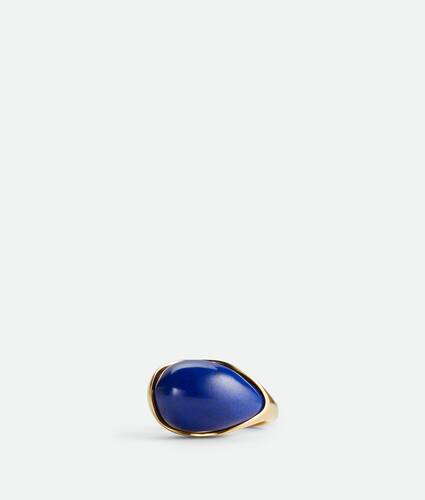 Drop Ring With Lapis Stone