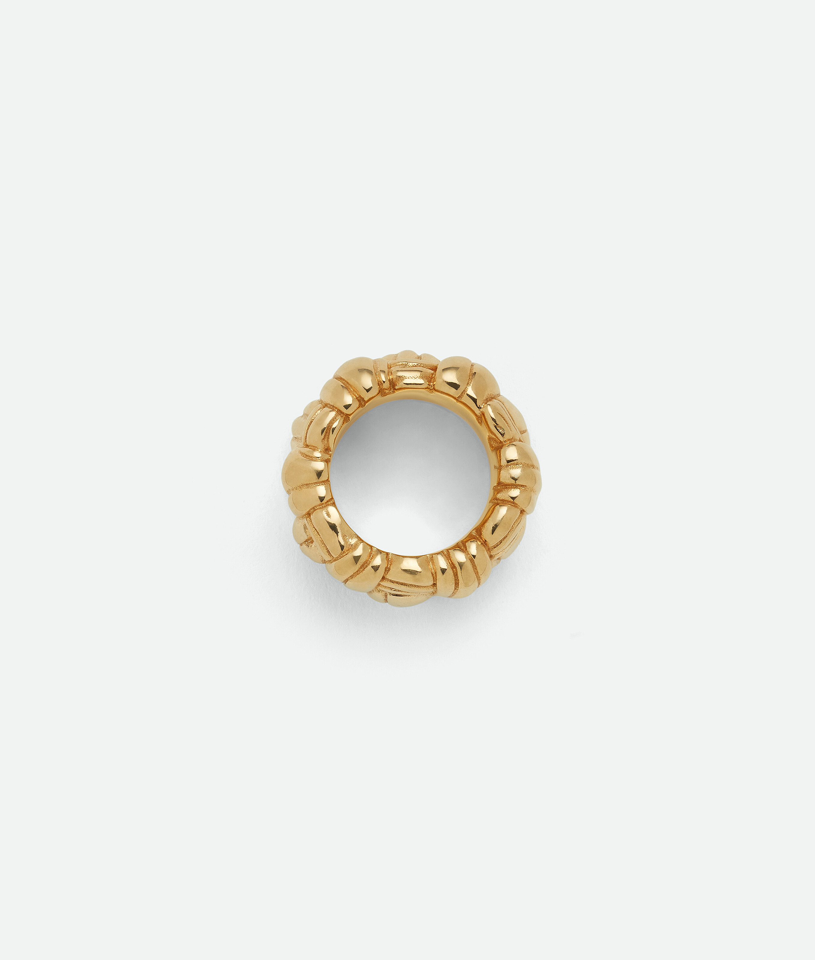 Shop Bottega Veneta Pleat Ring In Gold