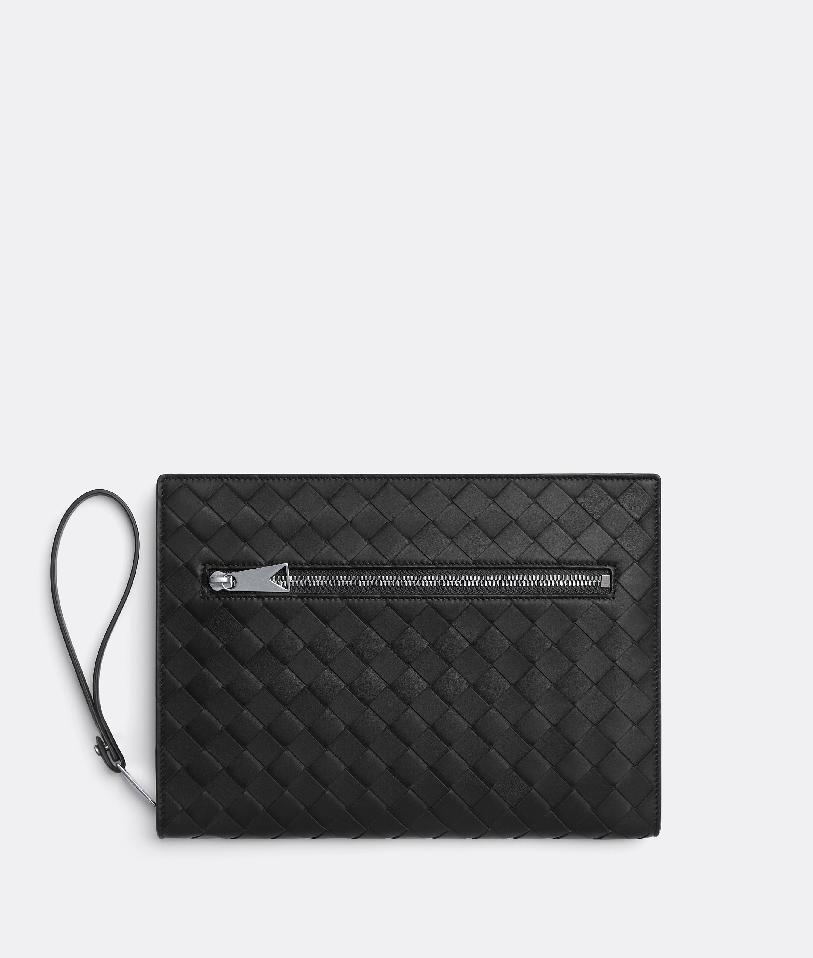 Bottega Veneta Porte-documents Intrecciato Petit Format Avec Dragonne - Black - Homme -