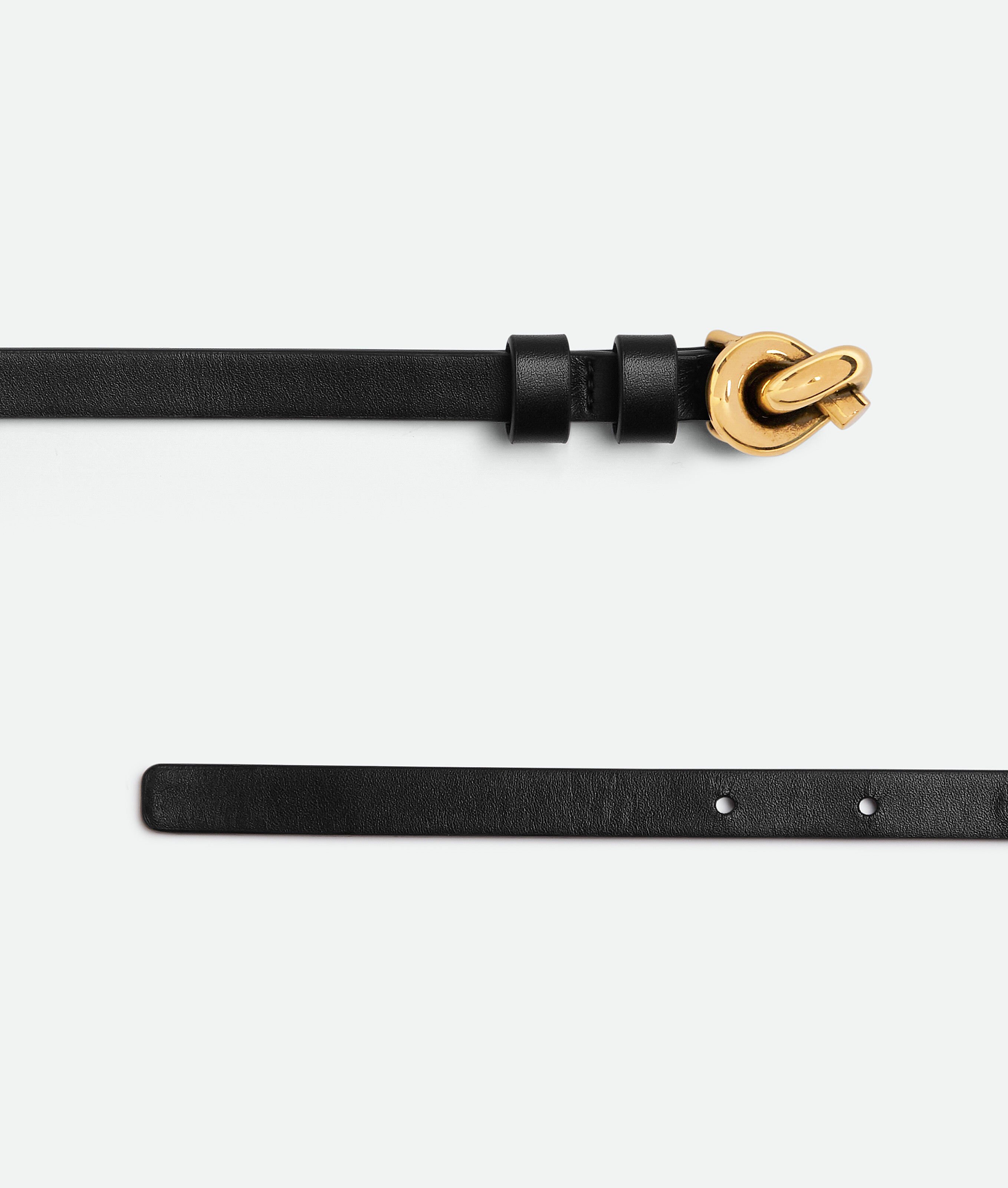 Bottega Veneta Cinturon Intr Negro Heb Nudo Dorado In Black