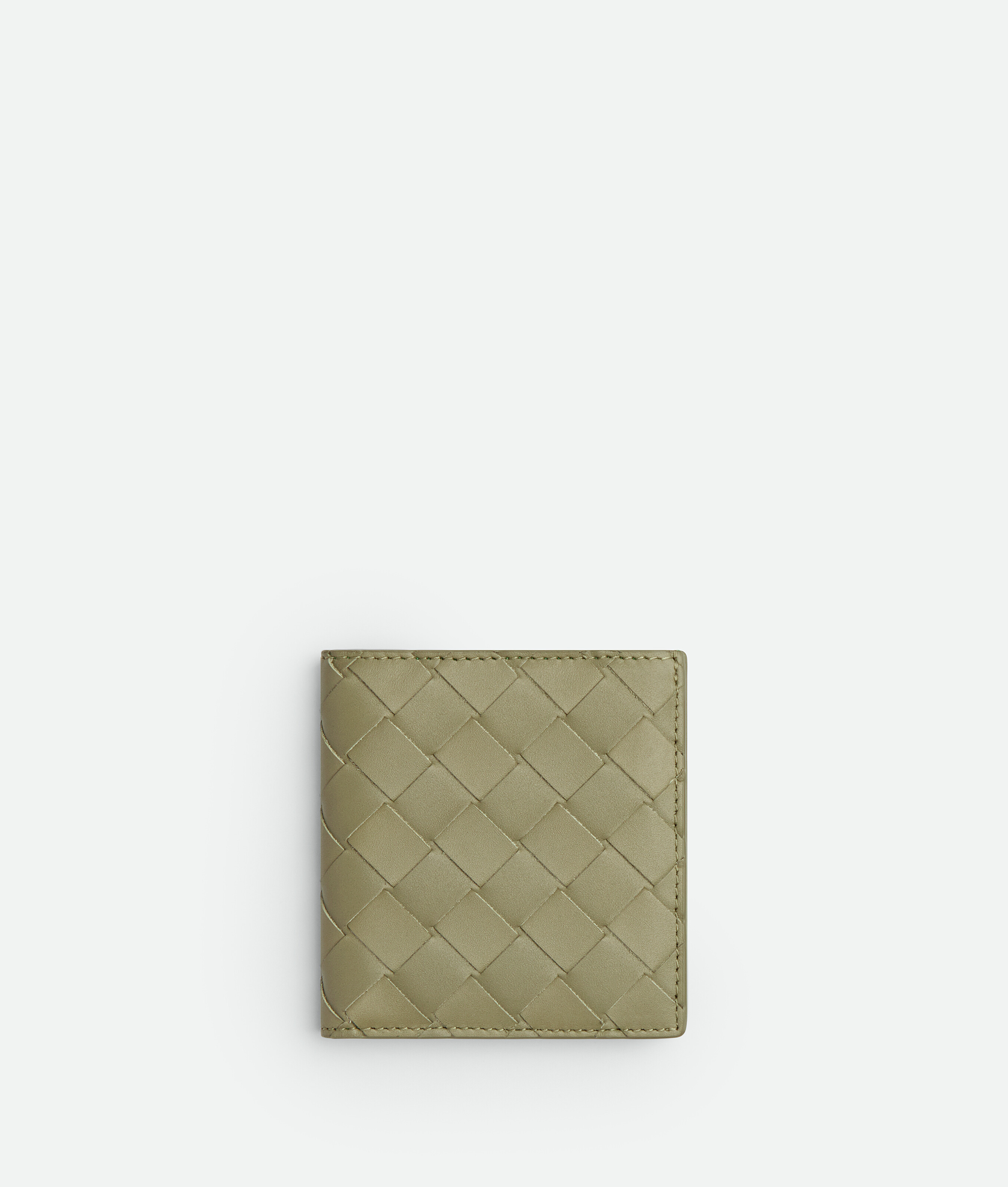 Bottega Veneta Schmales Intrecciato Bi-fold Portemonnaie In Green