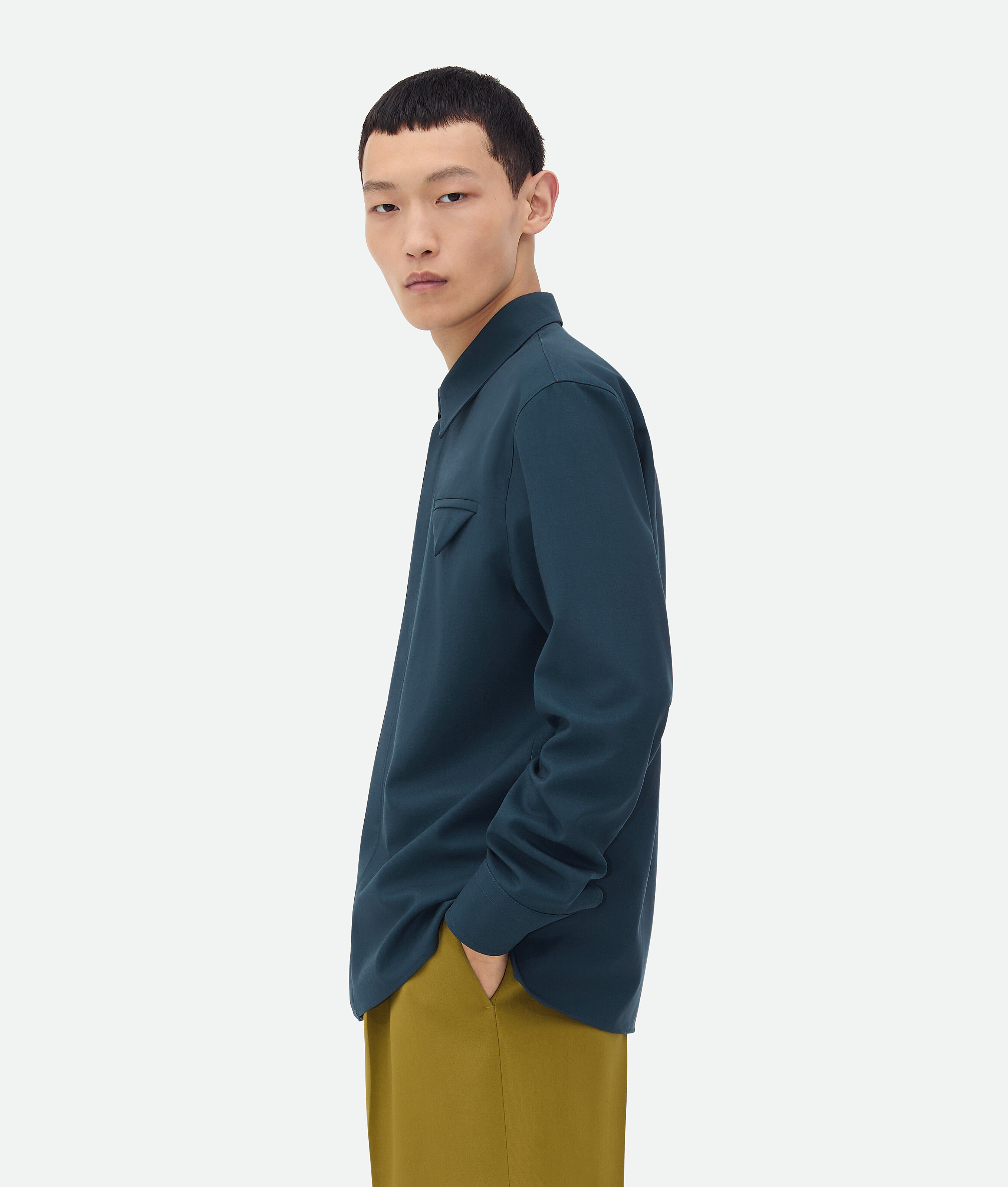 BOTTEGA VENETA CHEMISE EN SERGÉ DE LAINE LÉGER