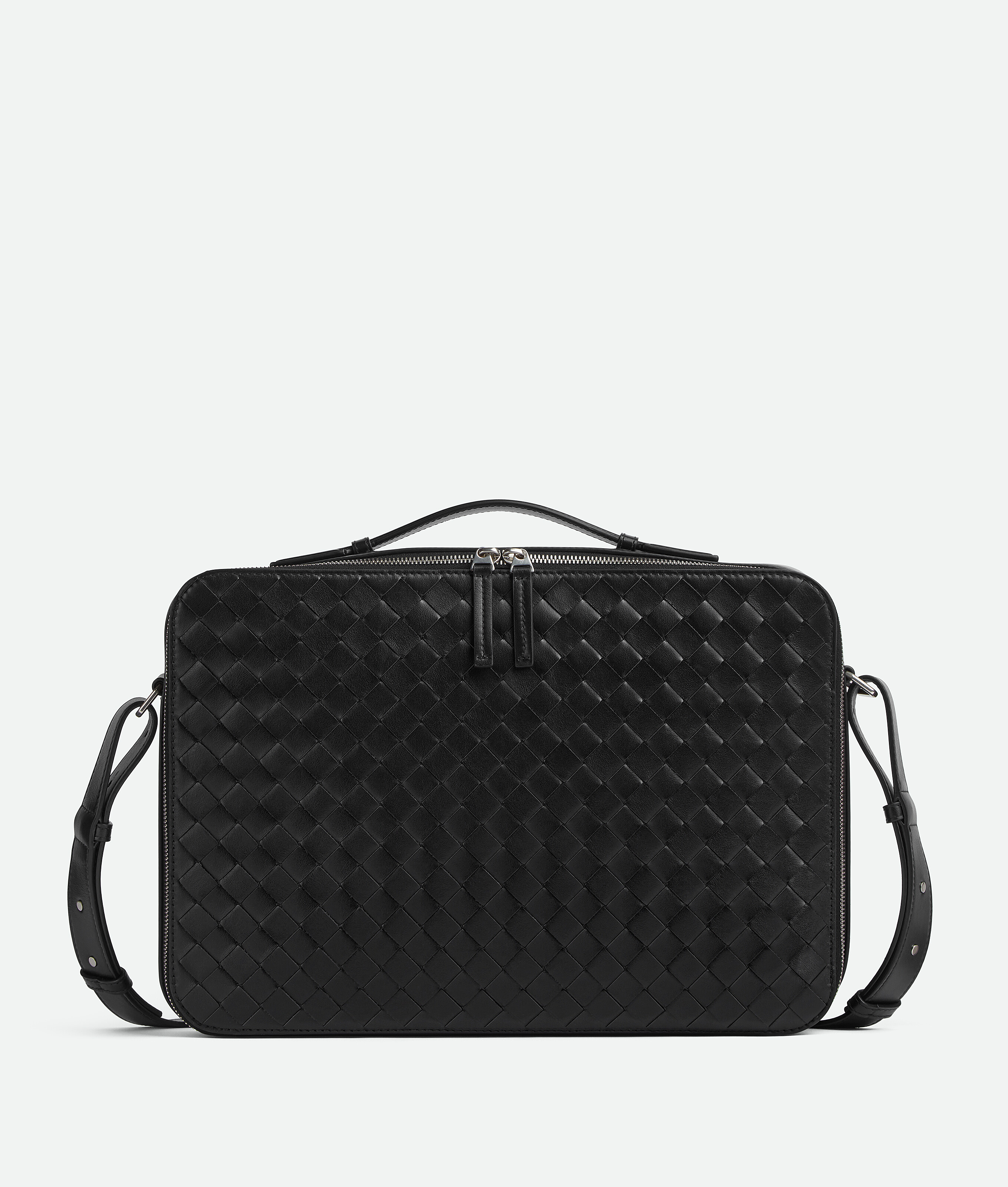 Bottega Veneta Getaway Slim Briefcase In Black