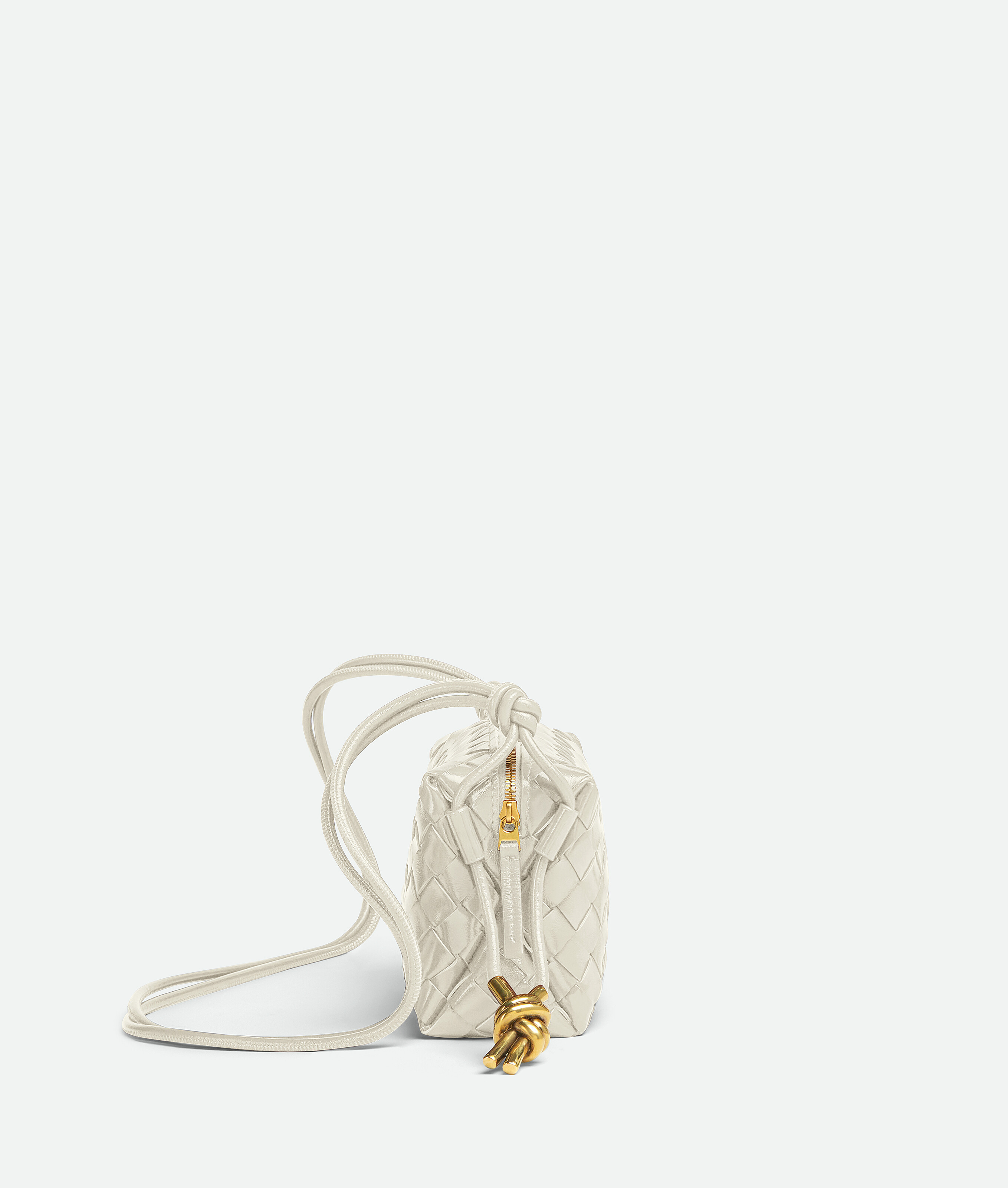 Bottega Veneta Mini Loop Metal Knots In Bone
