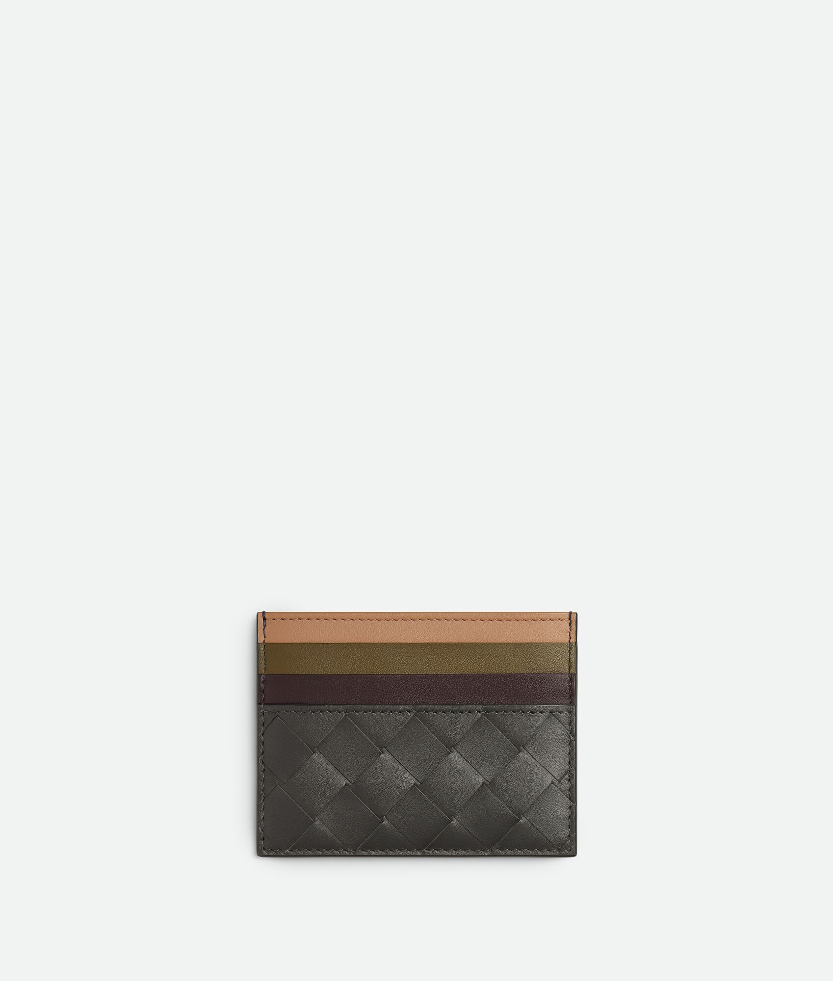 Intrecciato Credit Card Case in Graphite/rainbow — 813972574