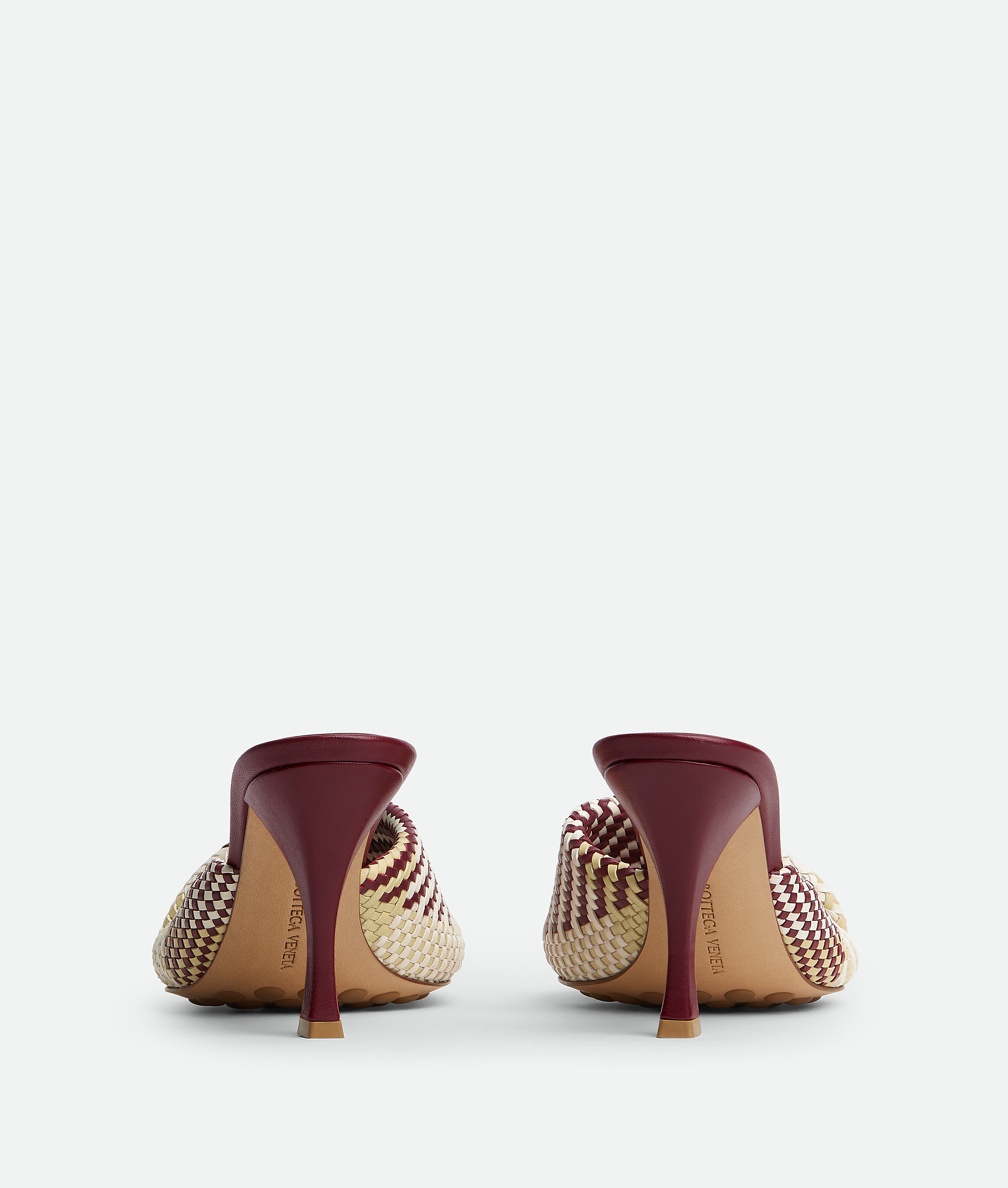 Bottega Veneta Leather Intrecciato Blink Mules 80 In Multi