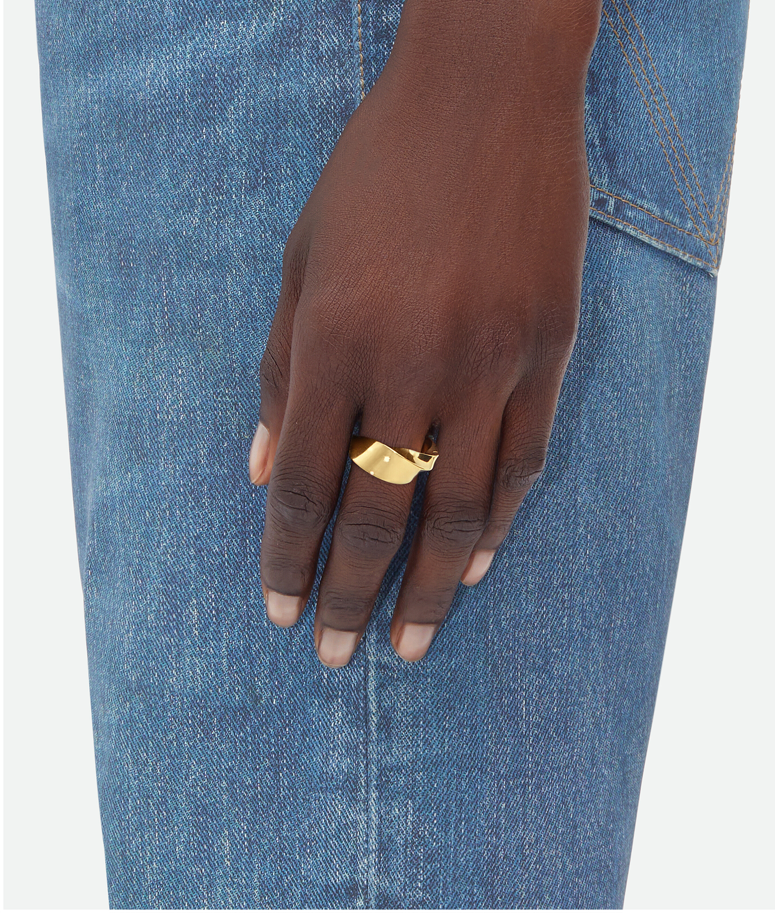 Shop Bottega Veneta Twist Ring In Gold