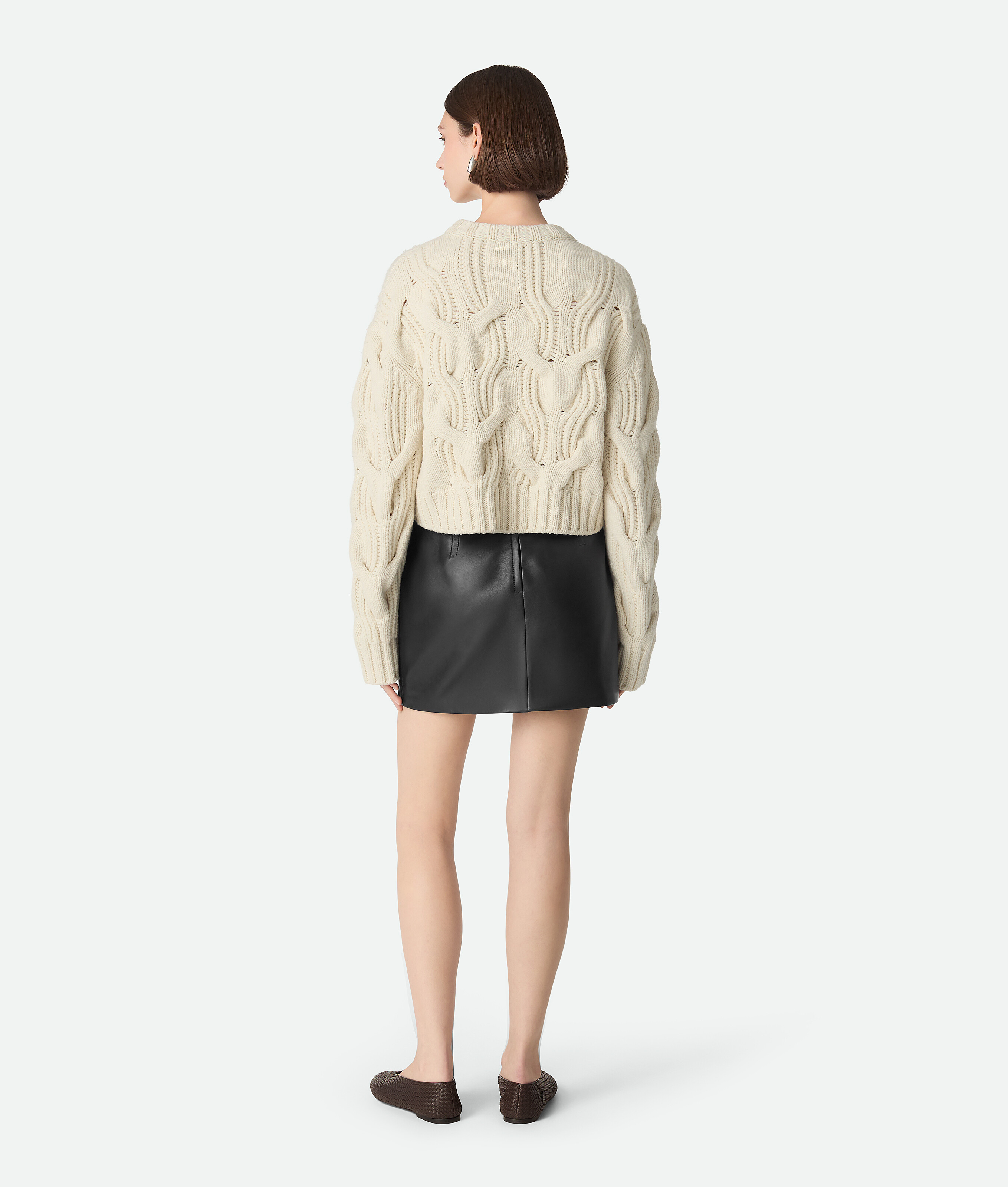 Bottega Veneta Leather Skirt In Black