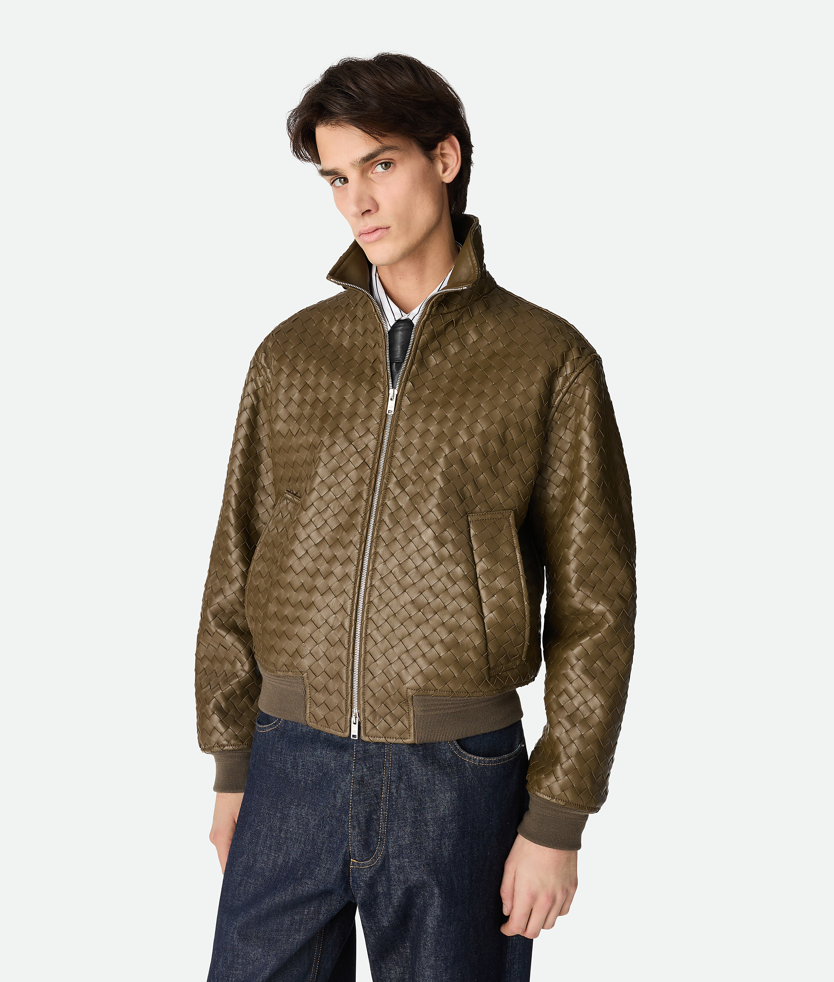 Bottega Veneta Intrecciato Leather Blouson - Liana - Man - 40 - Lambskin