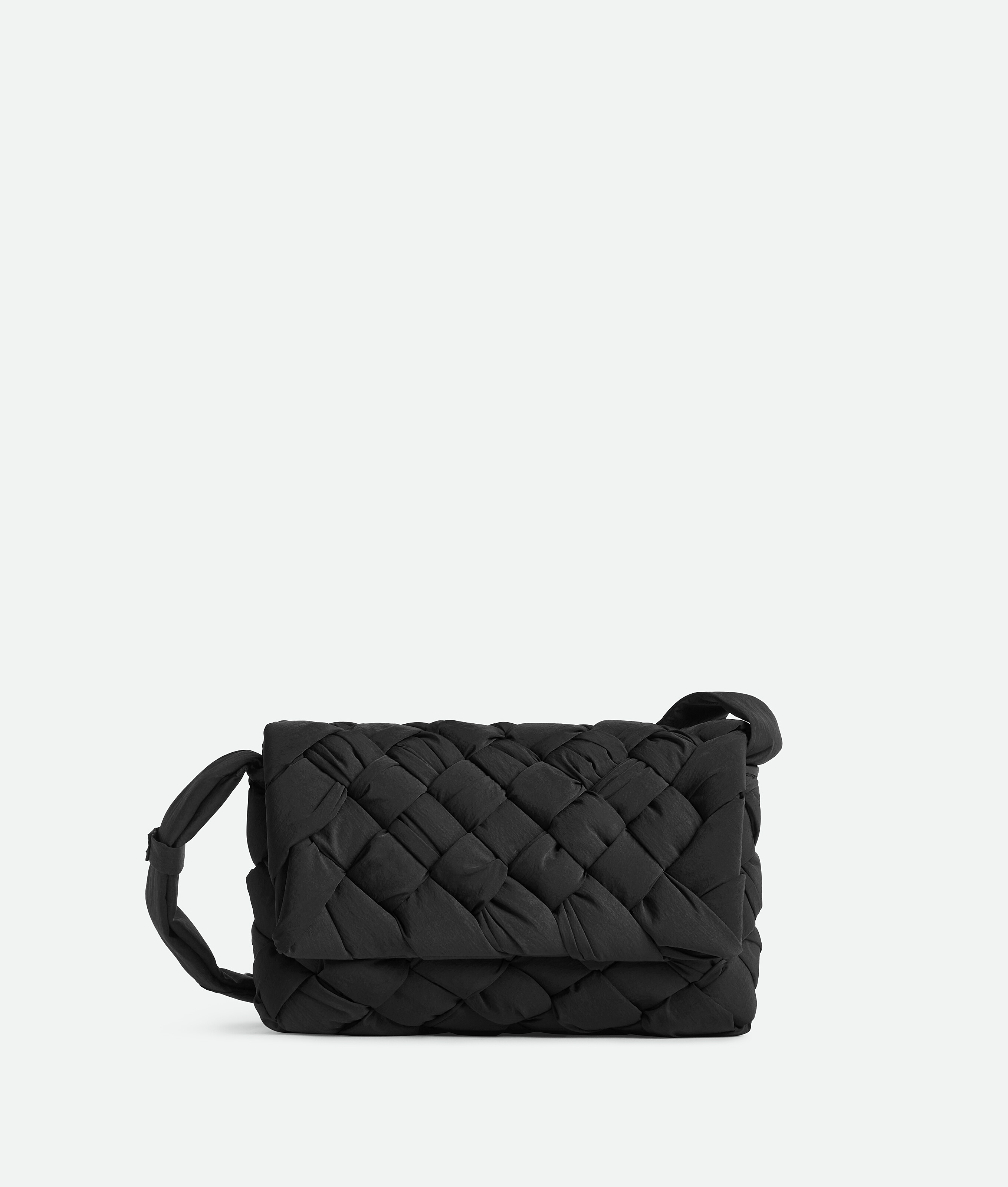 Bottega Veneta Small Rumple Messenger Crossbody Bag In Black