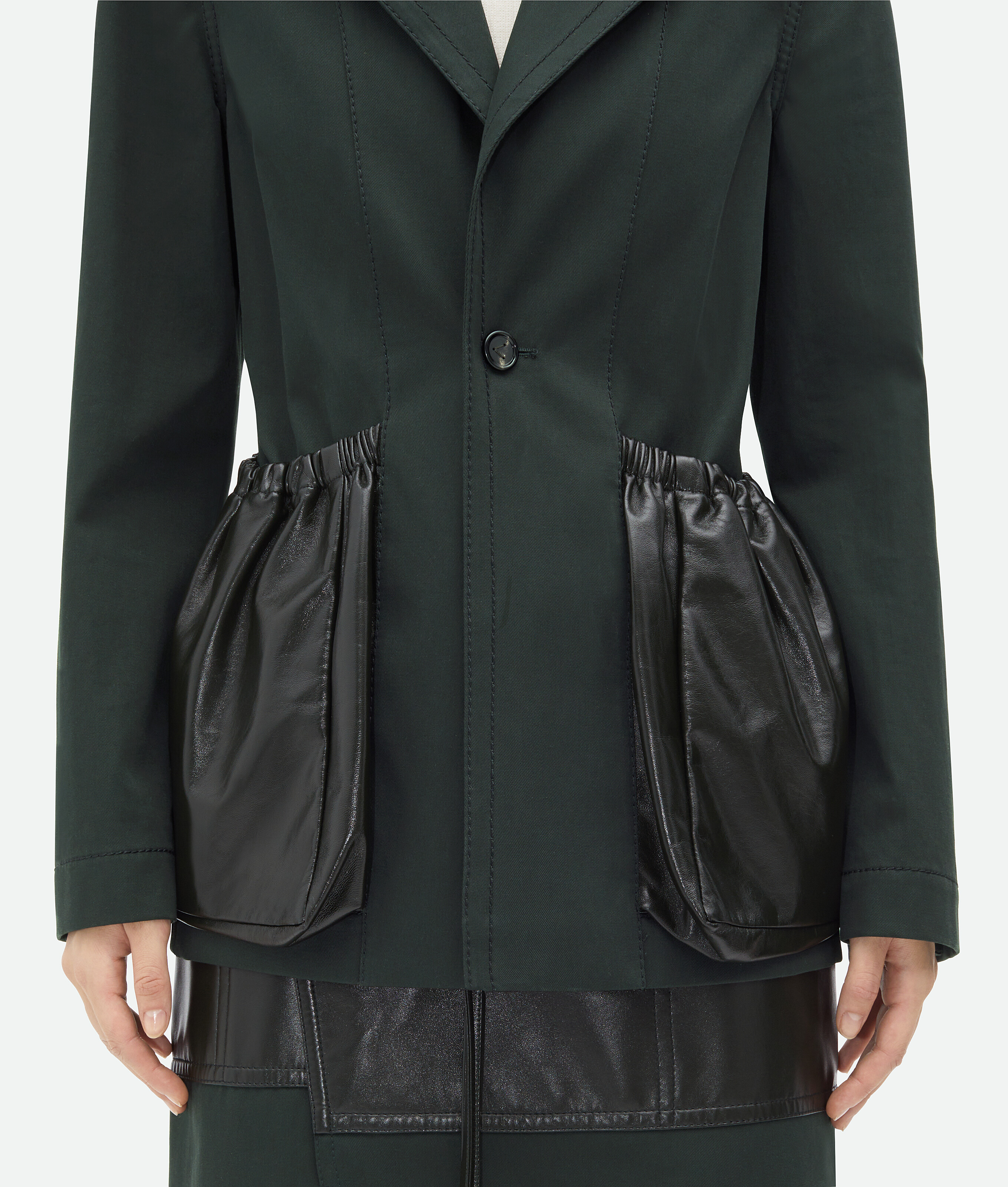 Shop Bottega Veneta Cotton Twill Jacket In Green