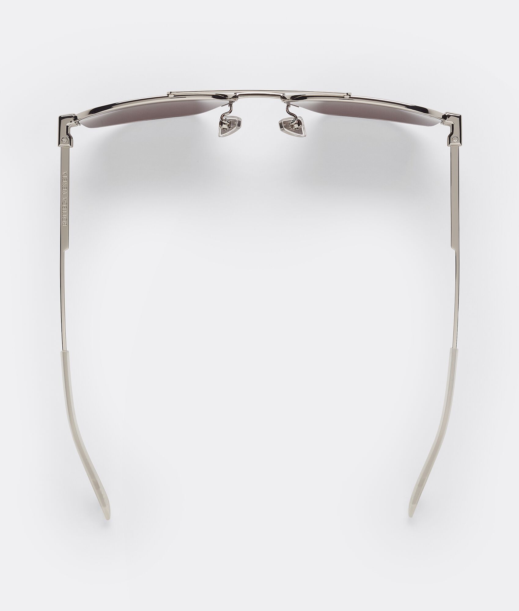 Bottega Bond Metal HalfRim Aviator Sunglasses in Silver. Shop online now.