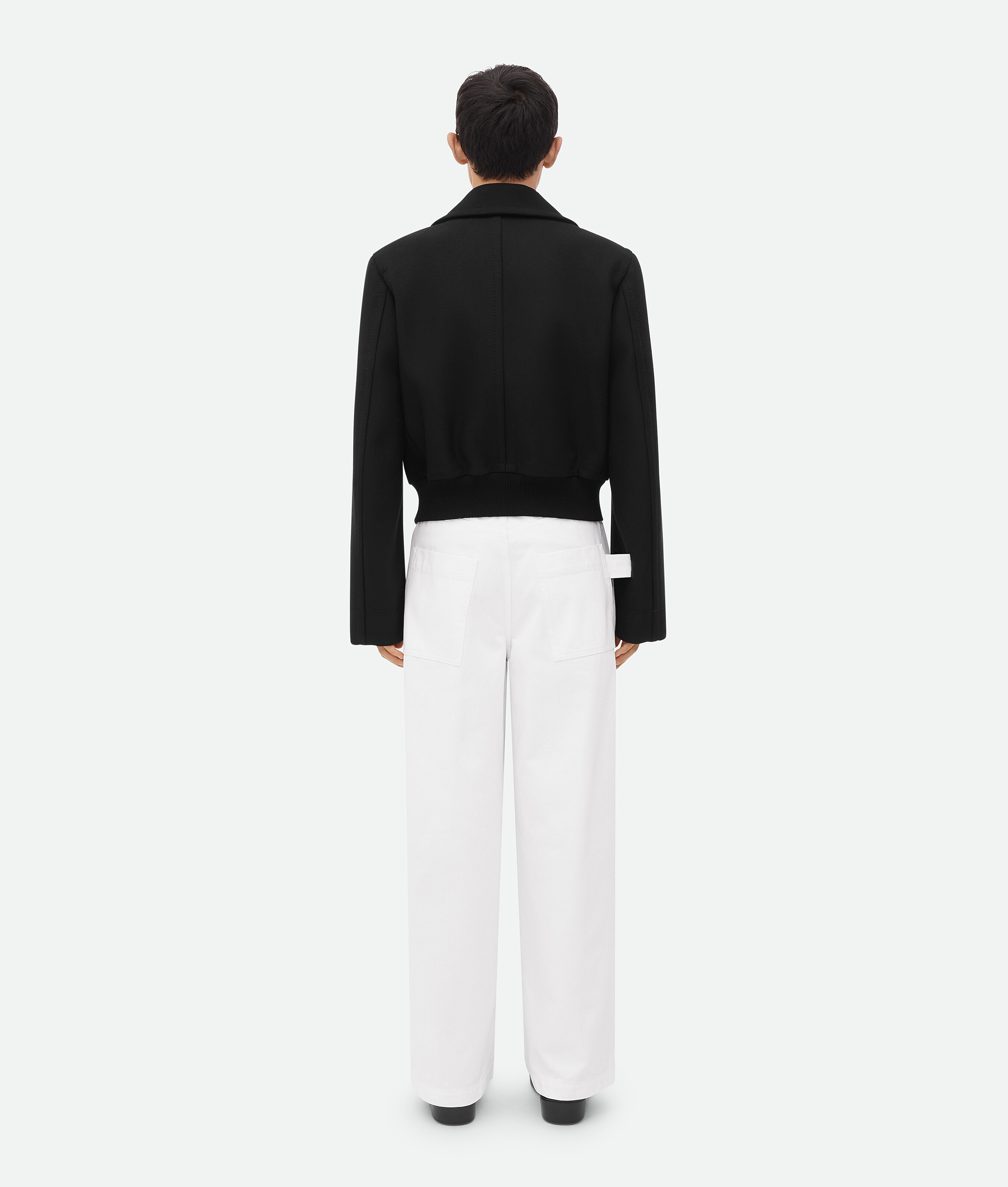 Shop Bottega Veneta Felted Wool Short Blouson In Black