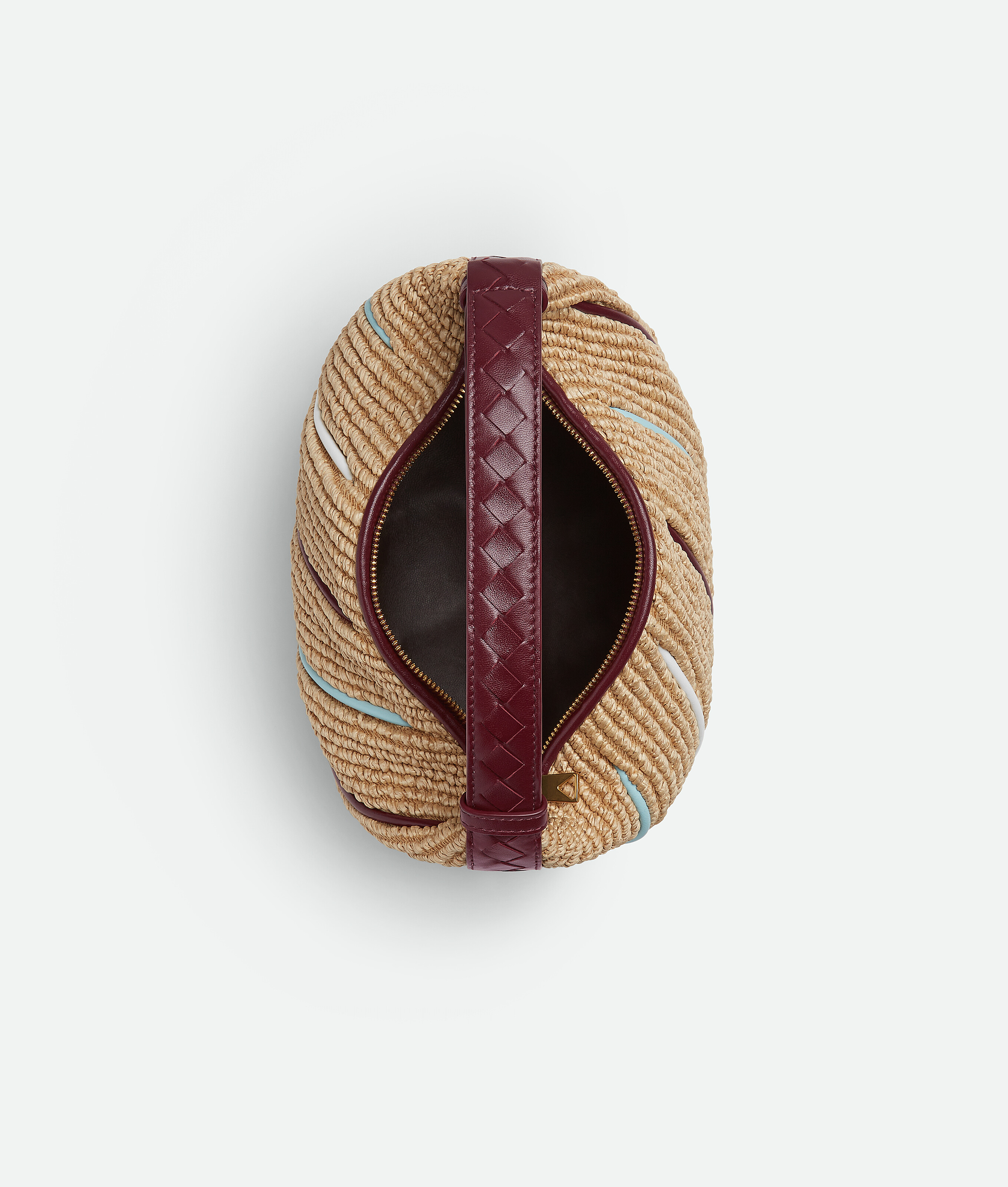 Bottega Veneta Wallace Mini Striped Shoulder Bag In Natural/barolo/zenith/white