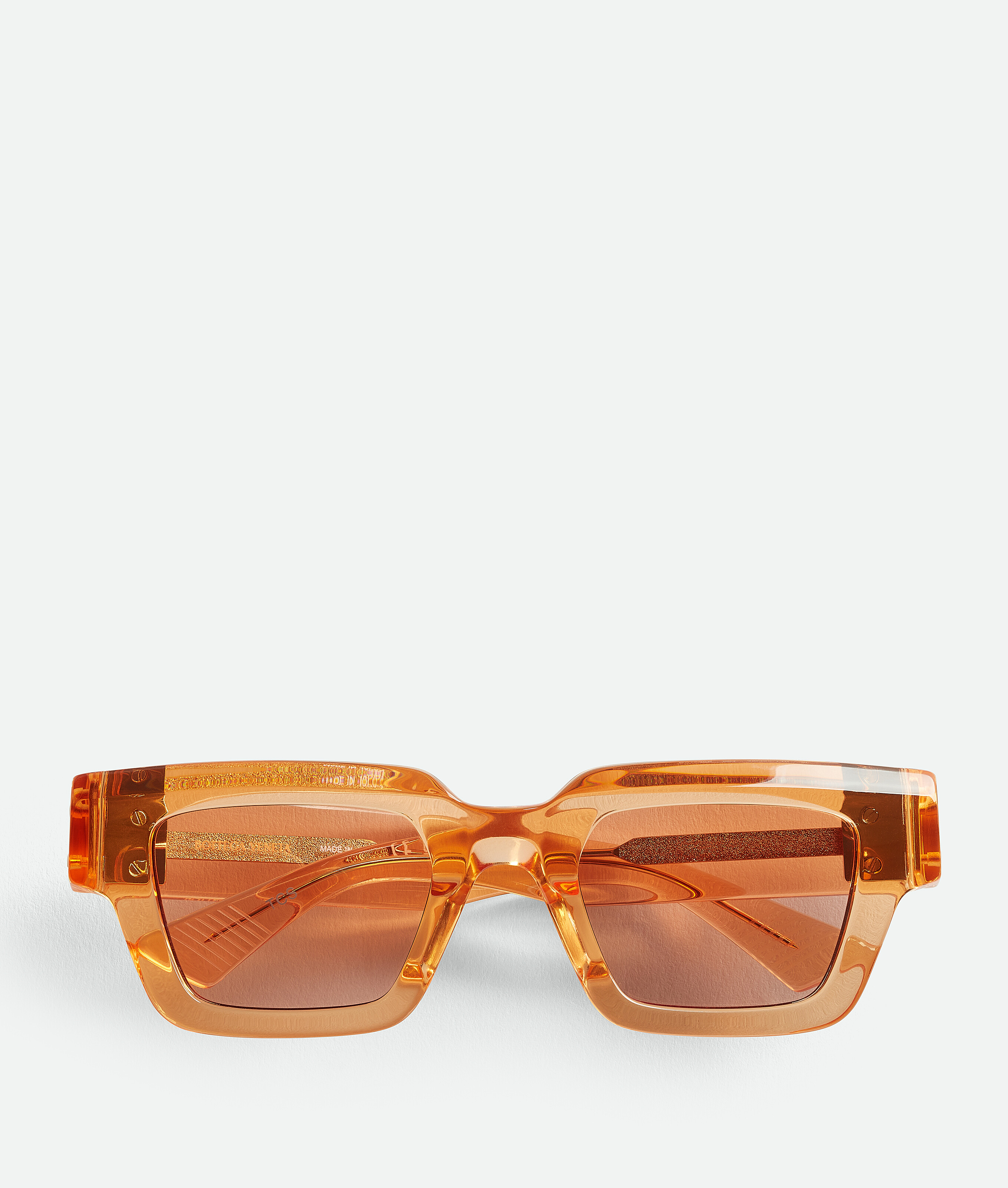 Bottega Veneta Hinge Acetate Square Sunglasses In Orange