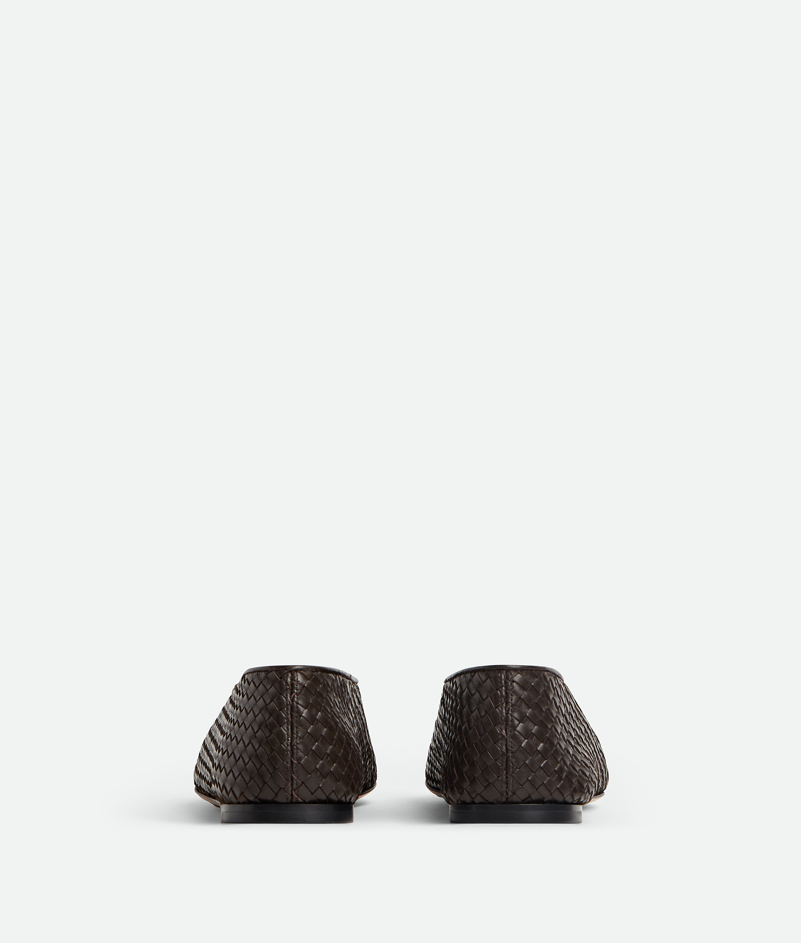 Bottega Veneta Micro Wave Brown Nappa Leather Ballerinas In Gray