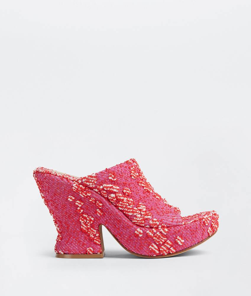 pink wedge mules