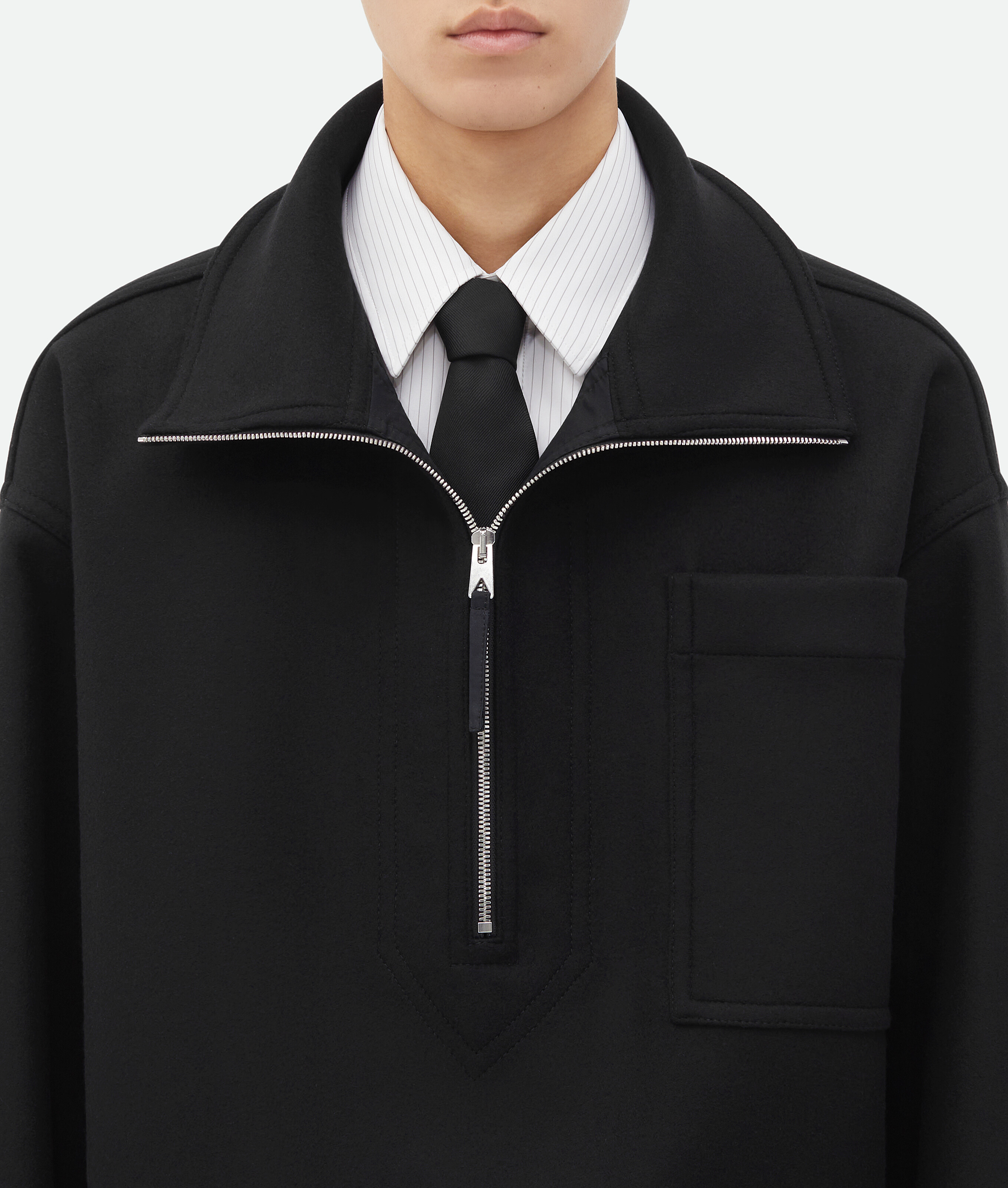 Shop Bottega Veneta Blouson Aus Wollfilz In Black