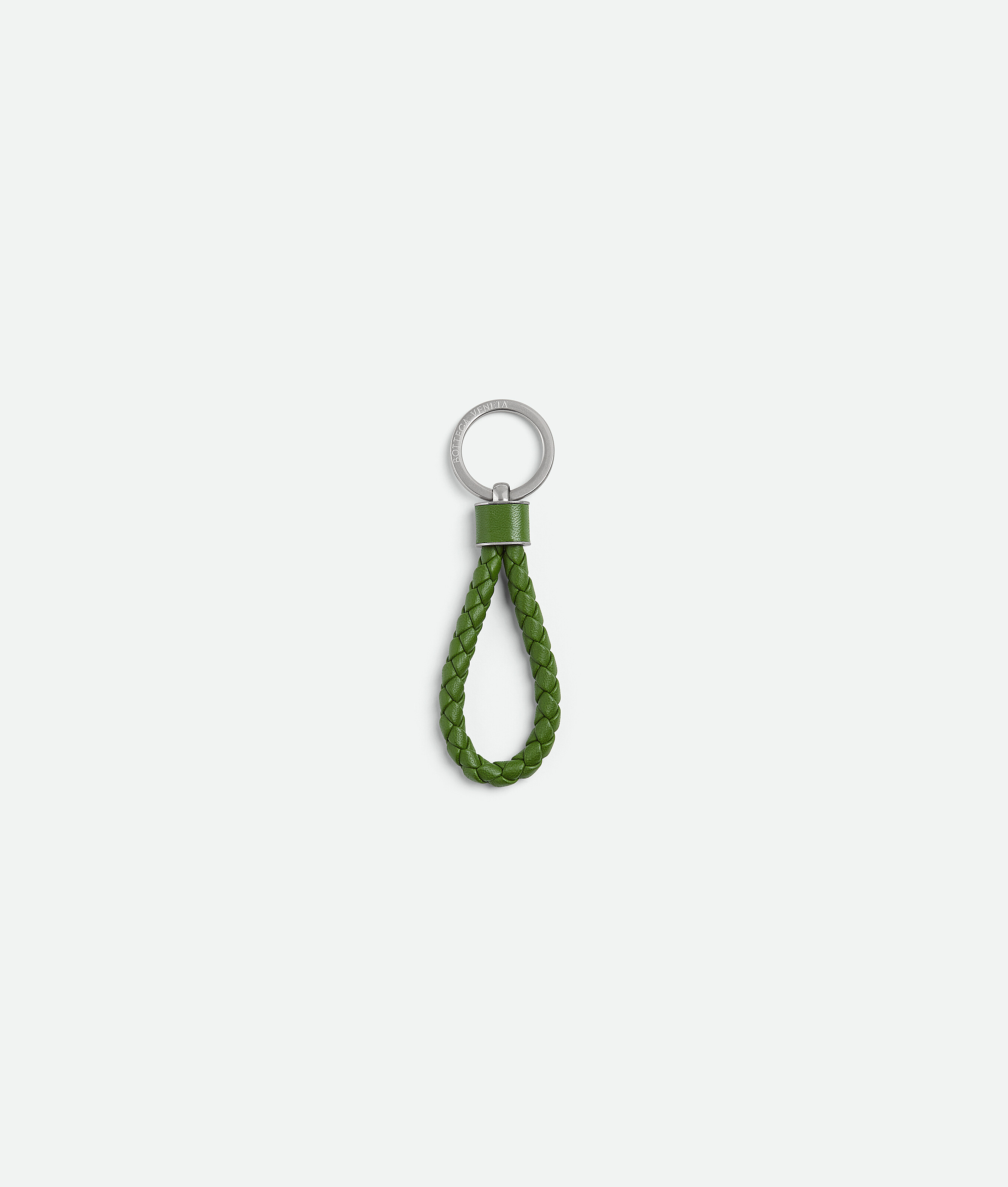 Bottega Veneta Intreccio Key Ring In Green