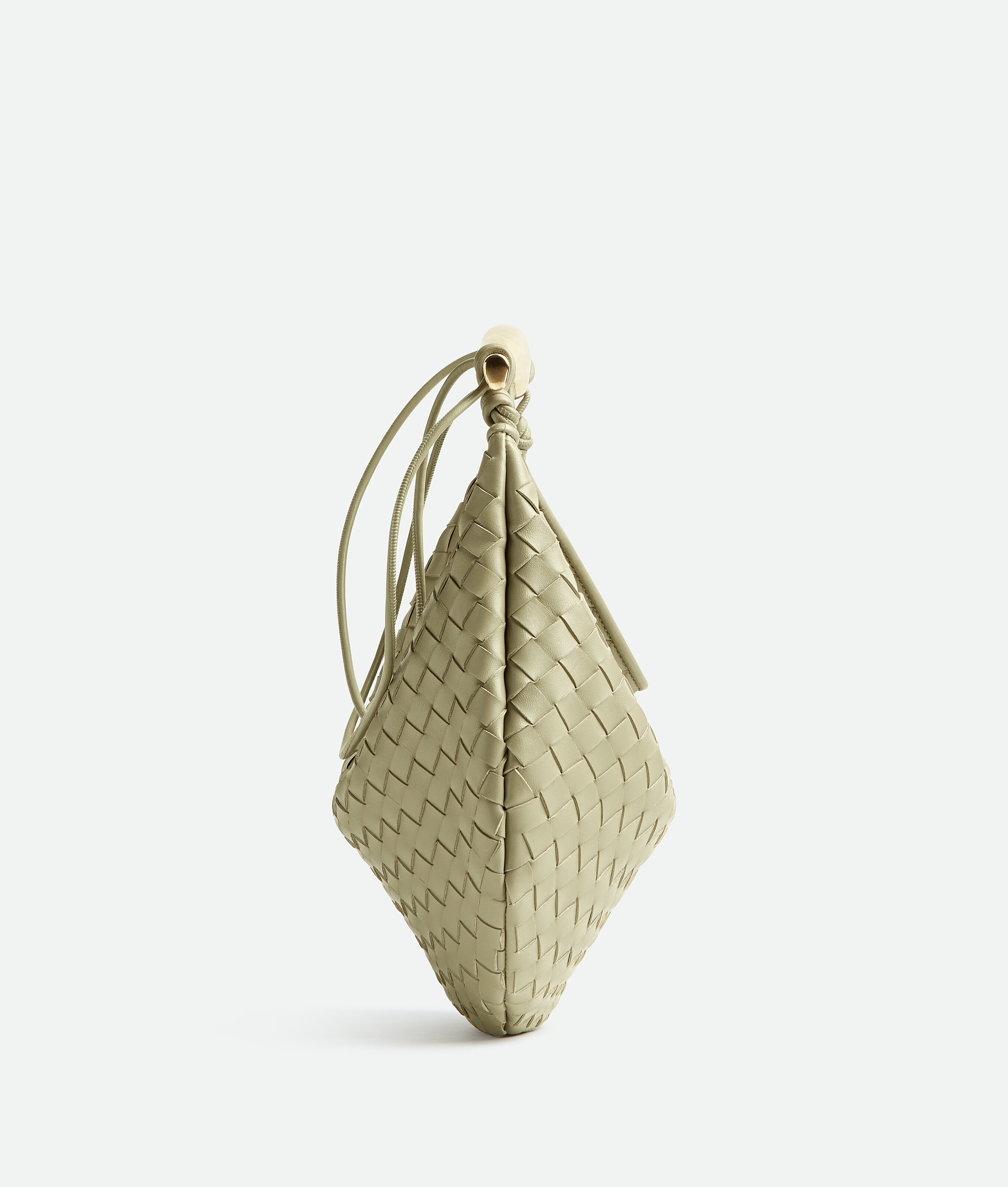 Bottega Veneta Womens Travertine Brass Sardine Large Leather Top-handle Bag In Green