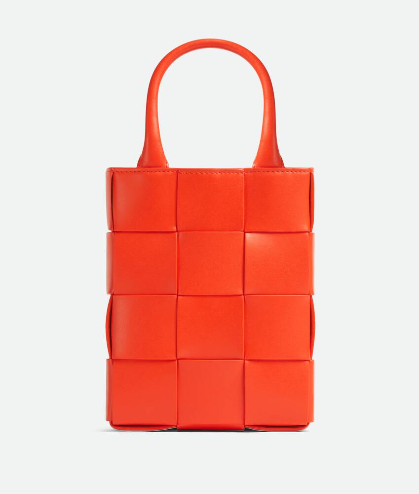 Bottega Veneta Orange Intrecciato Cabat Shopper Tote