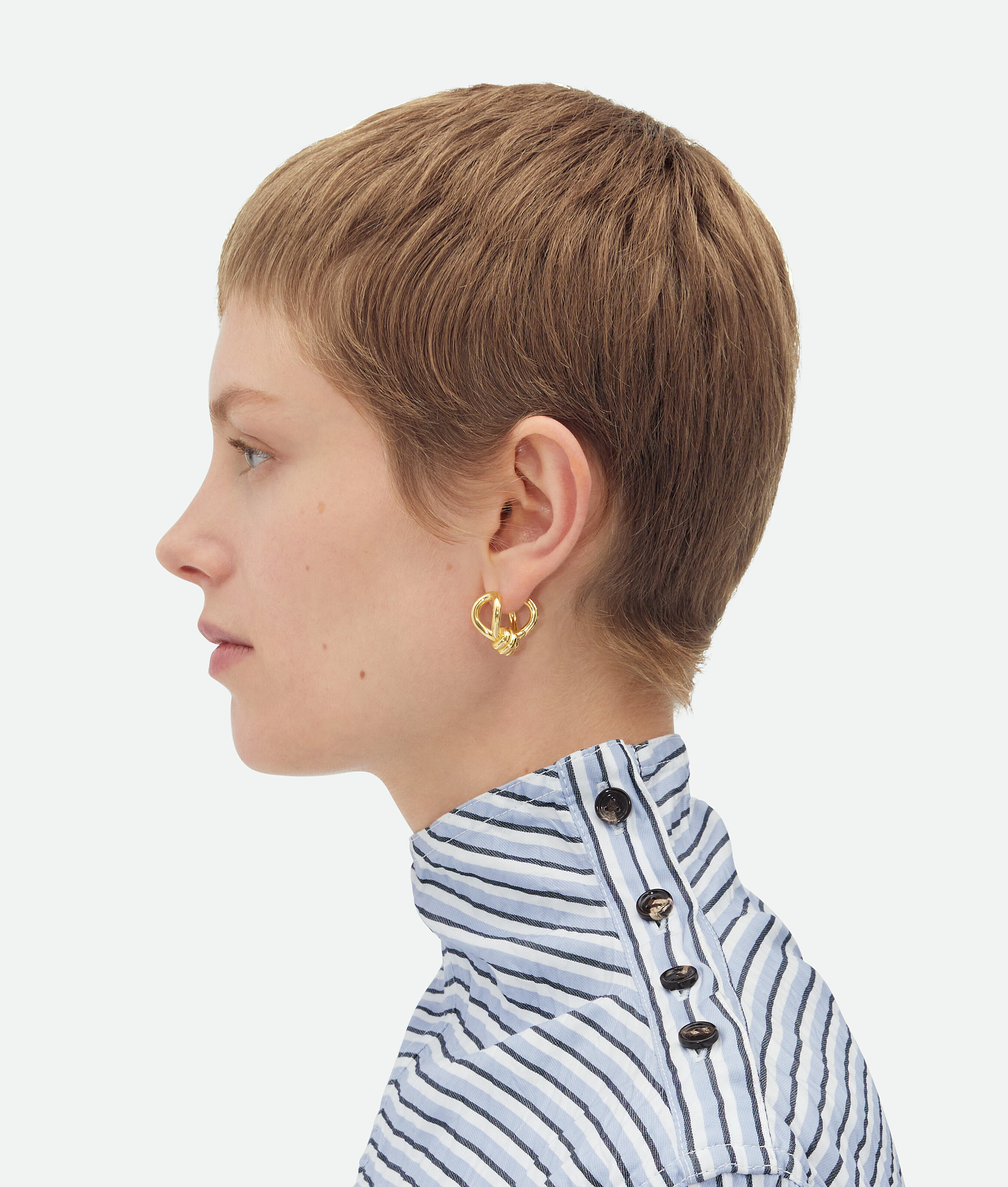 Bottega Veneta Knot Hoop Ohrringe In Yellow Gold