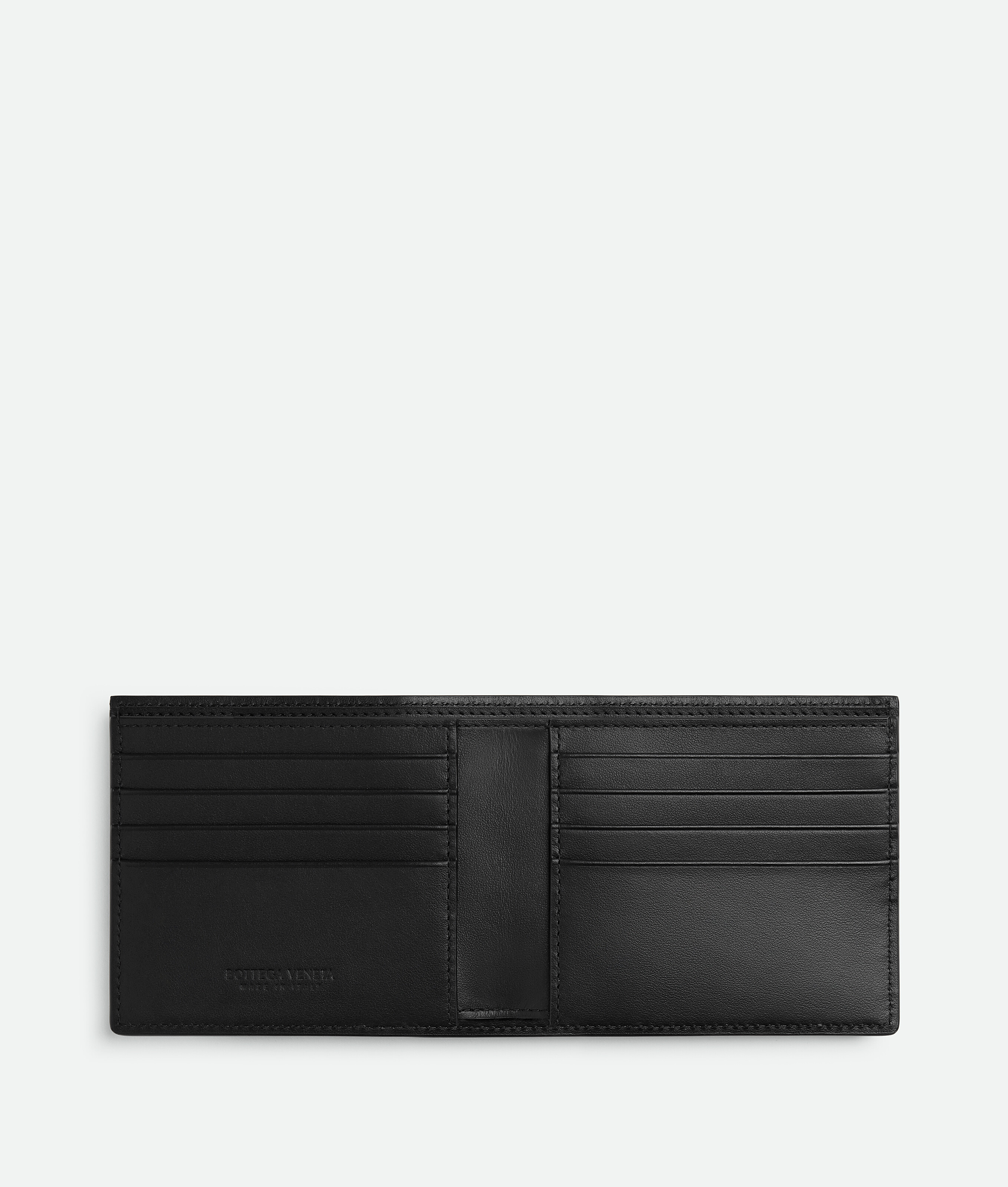 Bottega Veneta Intrecciato Bi-fold Wallet In Black