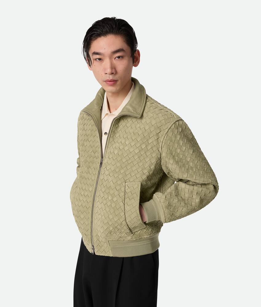 보테가베네타 인트레치아토 스웨이드 레더 블루종 811525V4HG03008