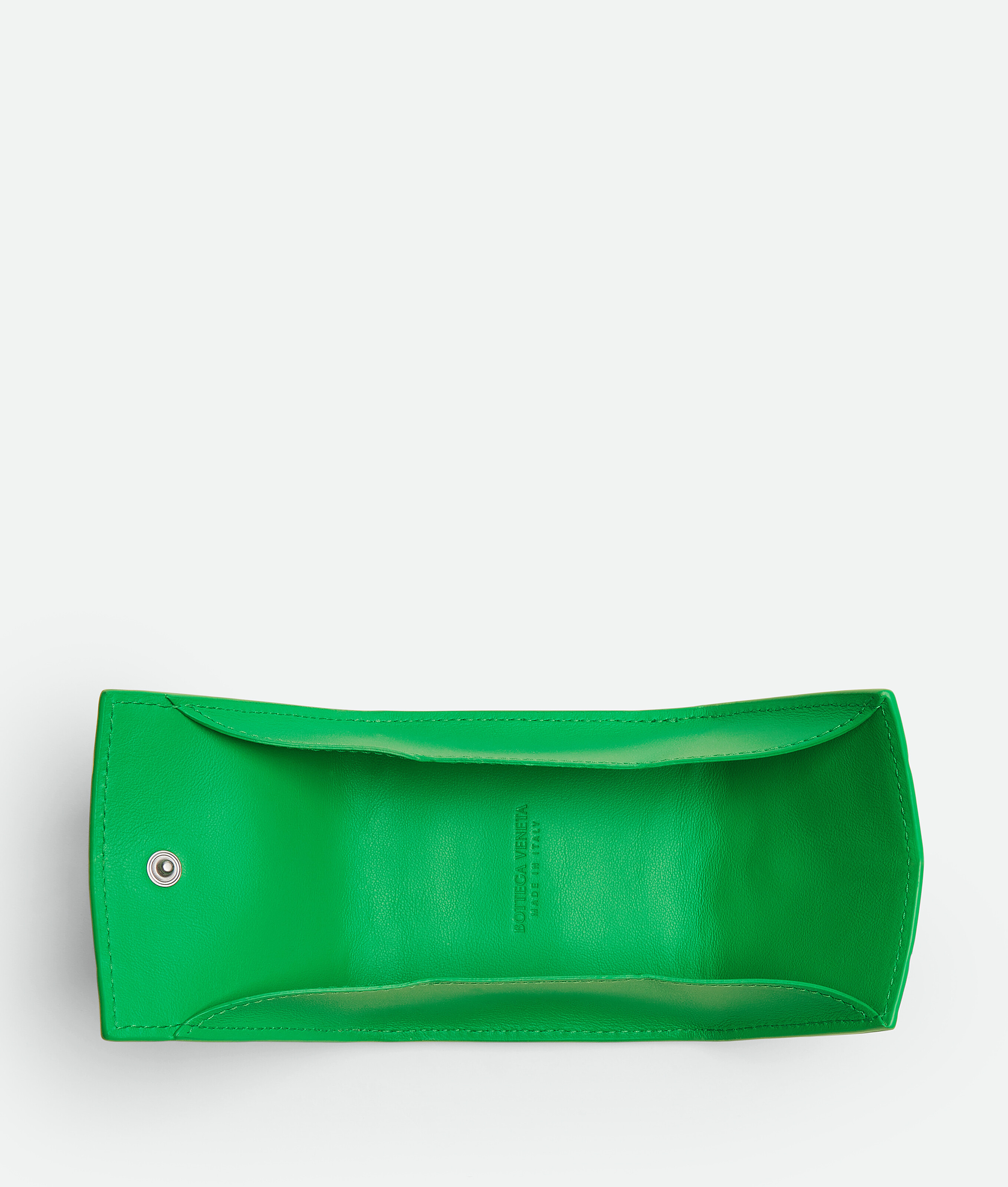 Shop Bottega Veneta Intrecciato Folded Coin Purse In Green