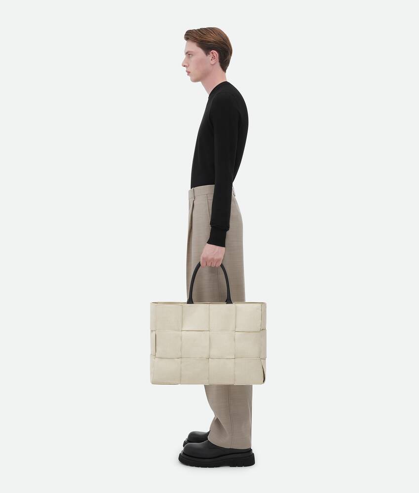 Cube Leather Tote Bag in Beige - Bottega Veneta