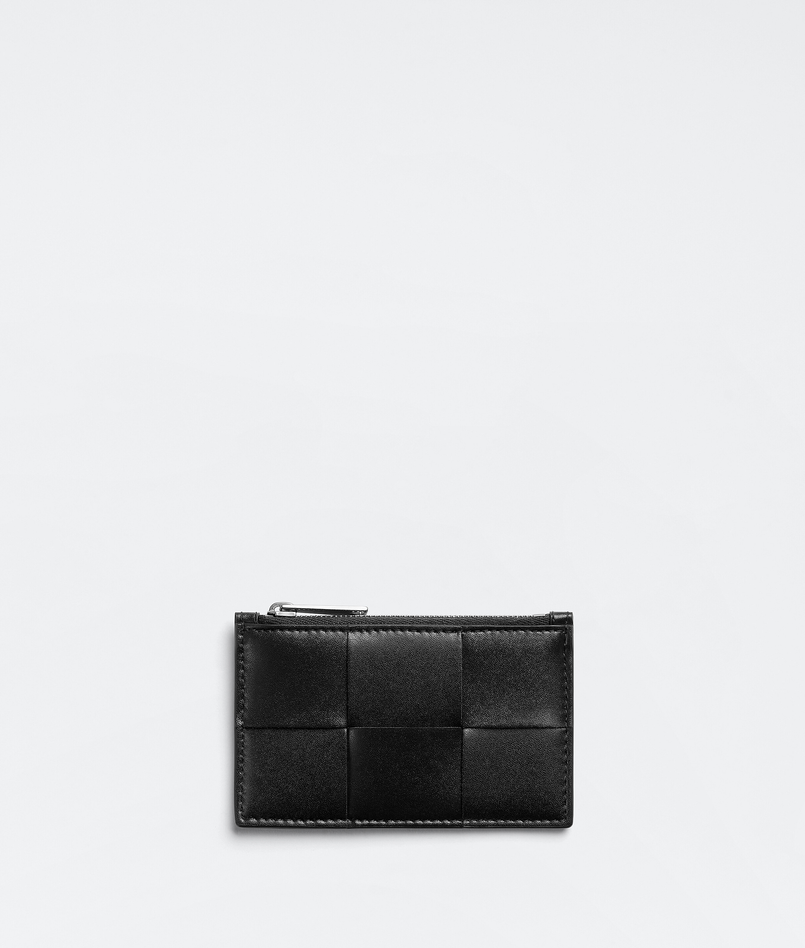 Shop Bottega Veneta Zipped Card Case In Black