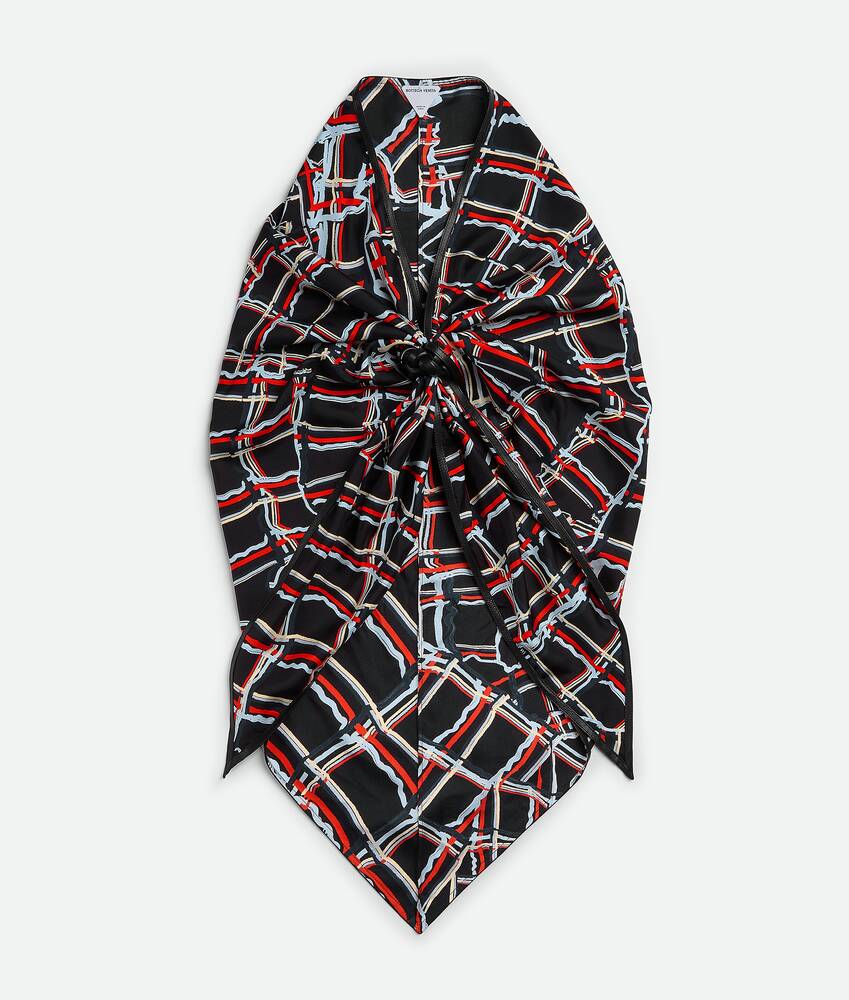 Display a large version of the product image 3 - Distorted Check Printed Silk Scarf