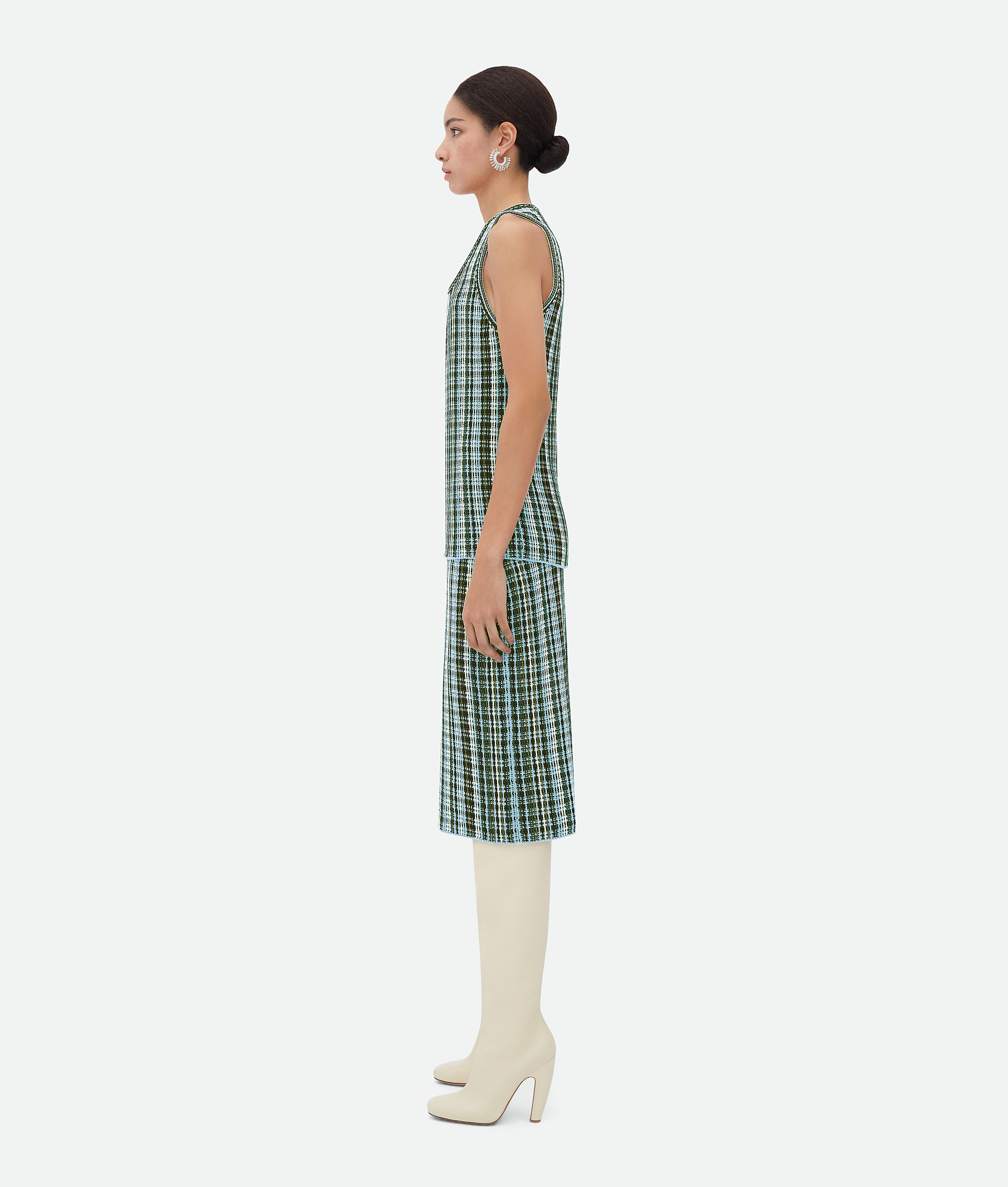 Bottega Veneta Cotton Viscose Check Top In Multicolor