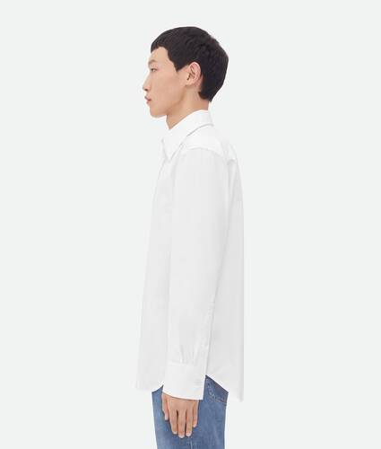 Cotton Shirt With Top Stitching