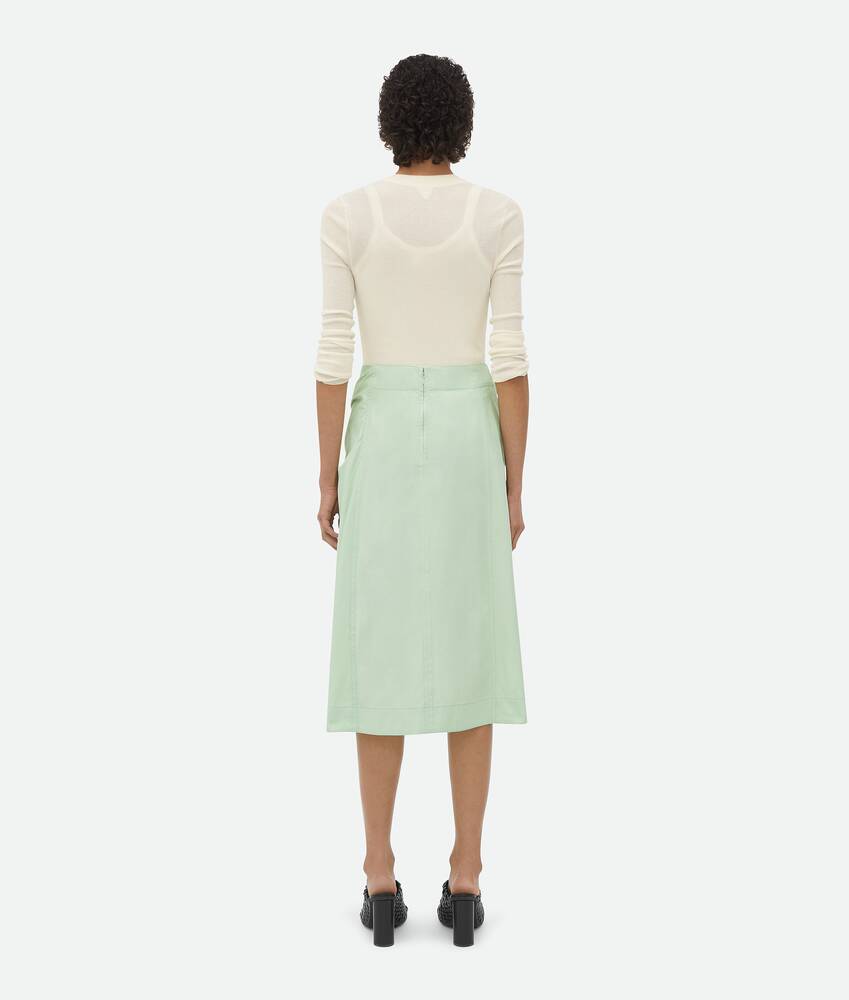 Display a large version of the product image 3 - Compact Cotton Skirt With Knot Detail 